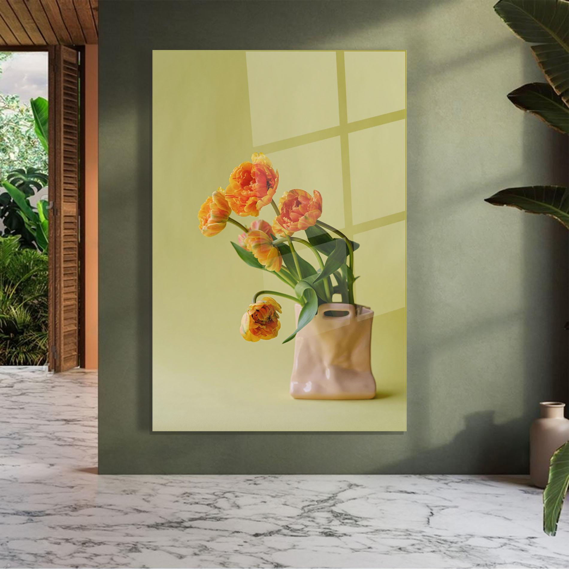 Tablou Sticla Cream Cool Vase mockup 7