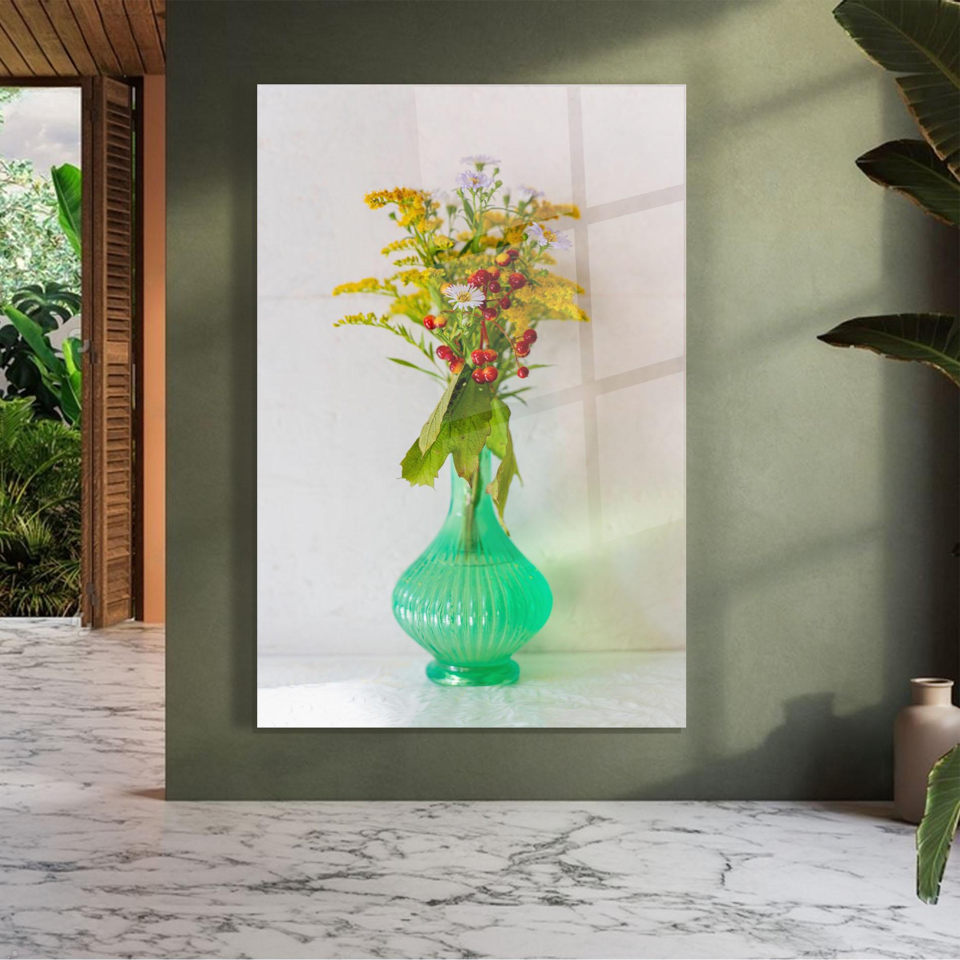 Tablou Sticla Green Pretty Vase mockup 7