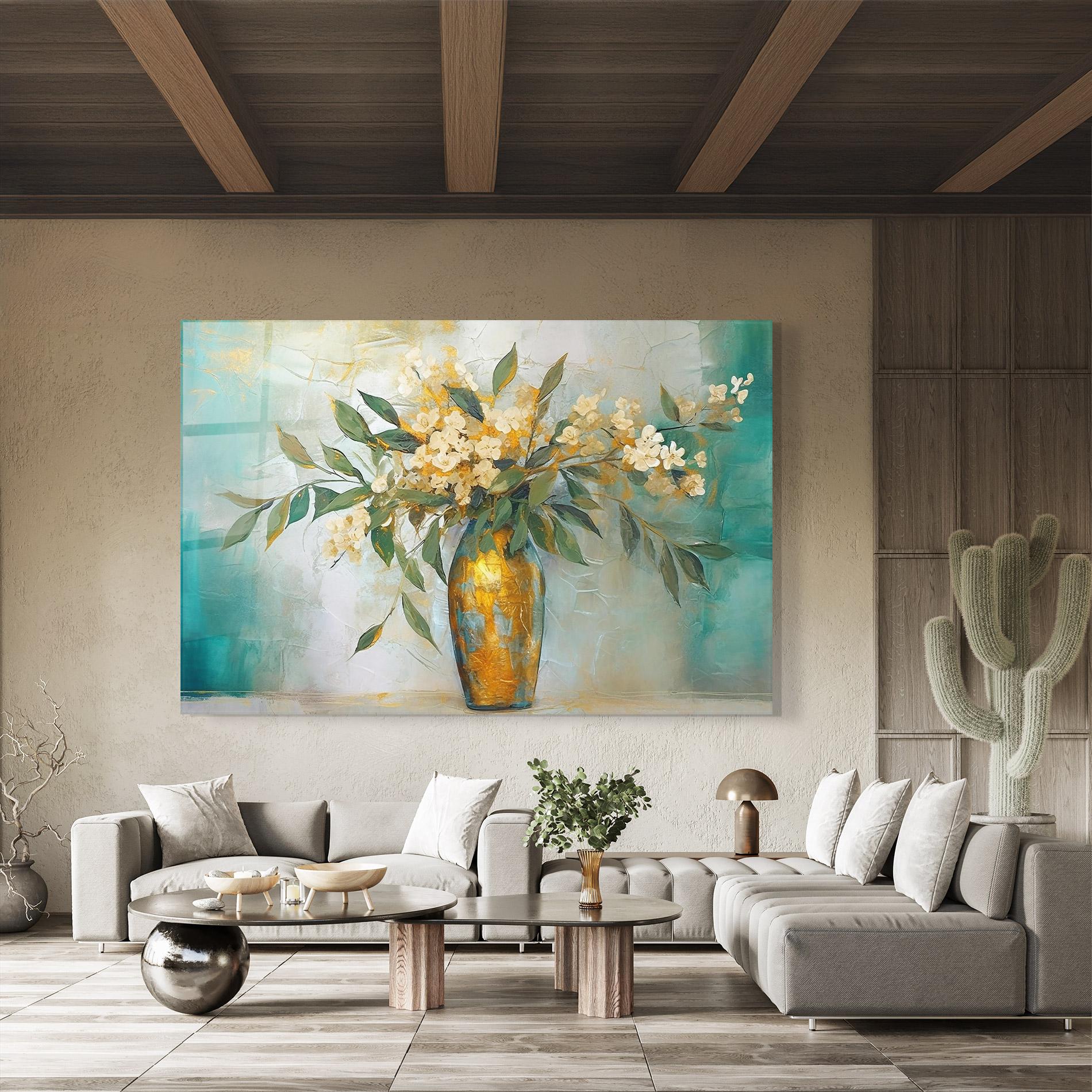 Tablou Sticla Abstract Vase Art mockup 8