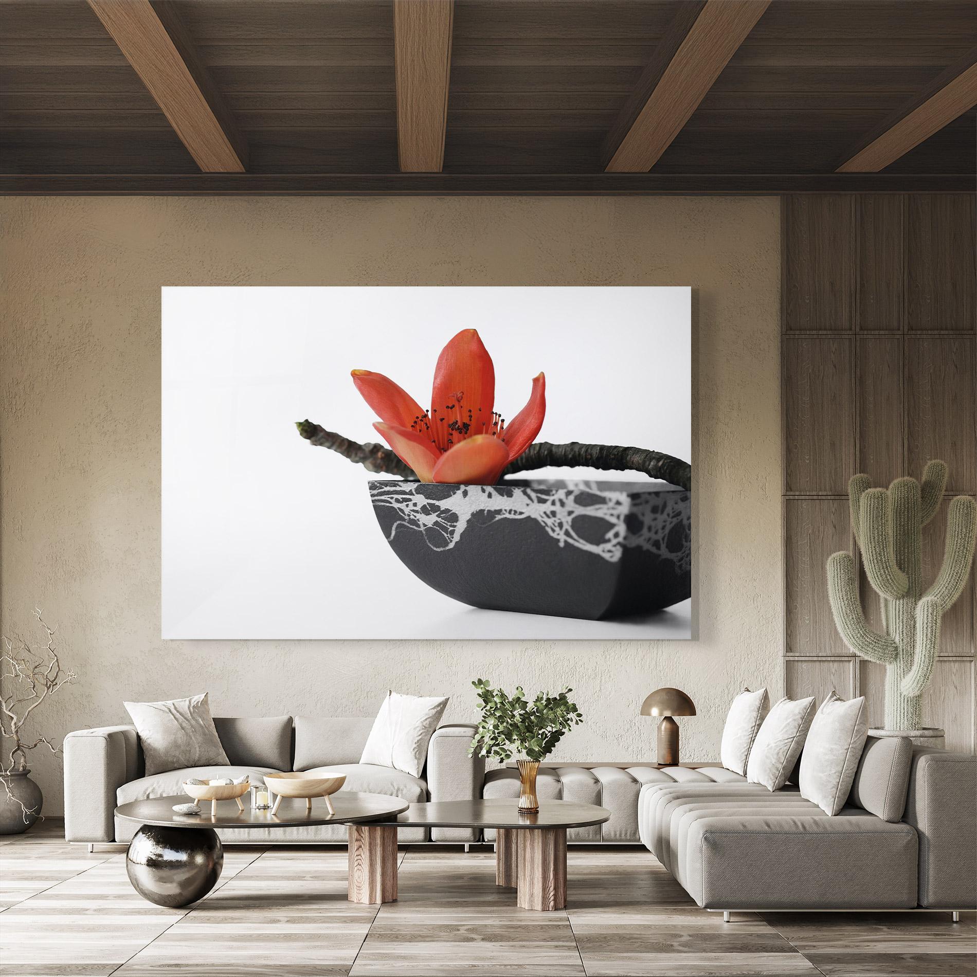 Tablou Sticla Black Marble Vase mockup 8