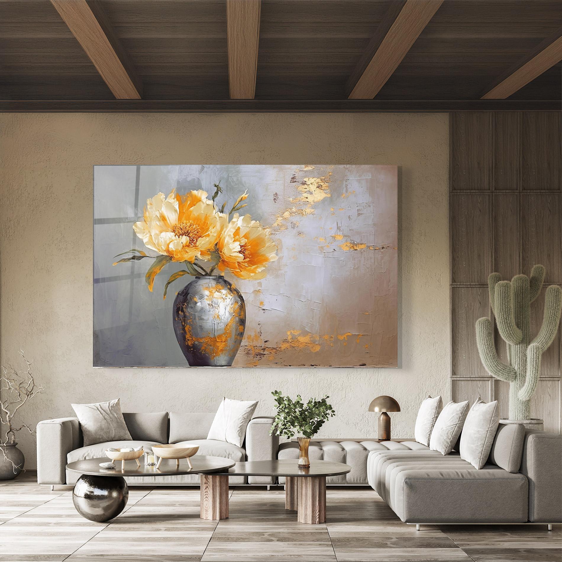 Tablou Sticla Grey Painting Vase mockup 8