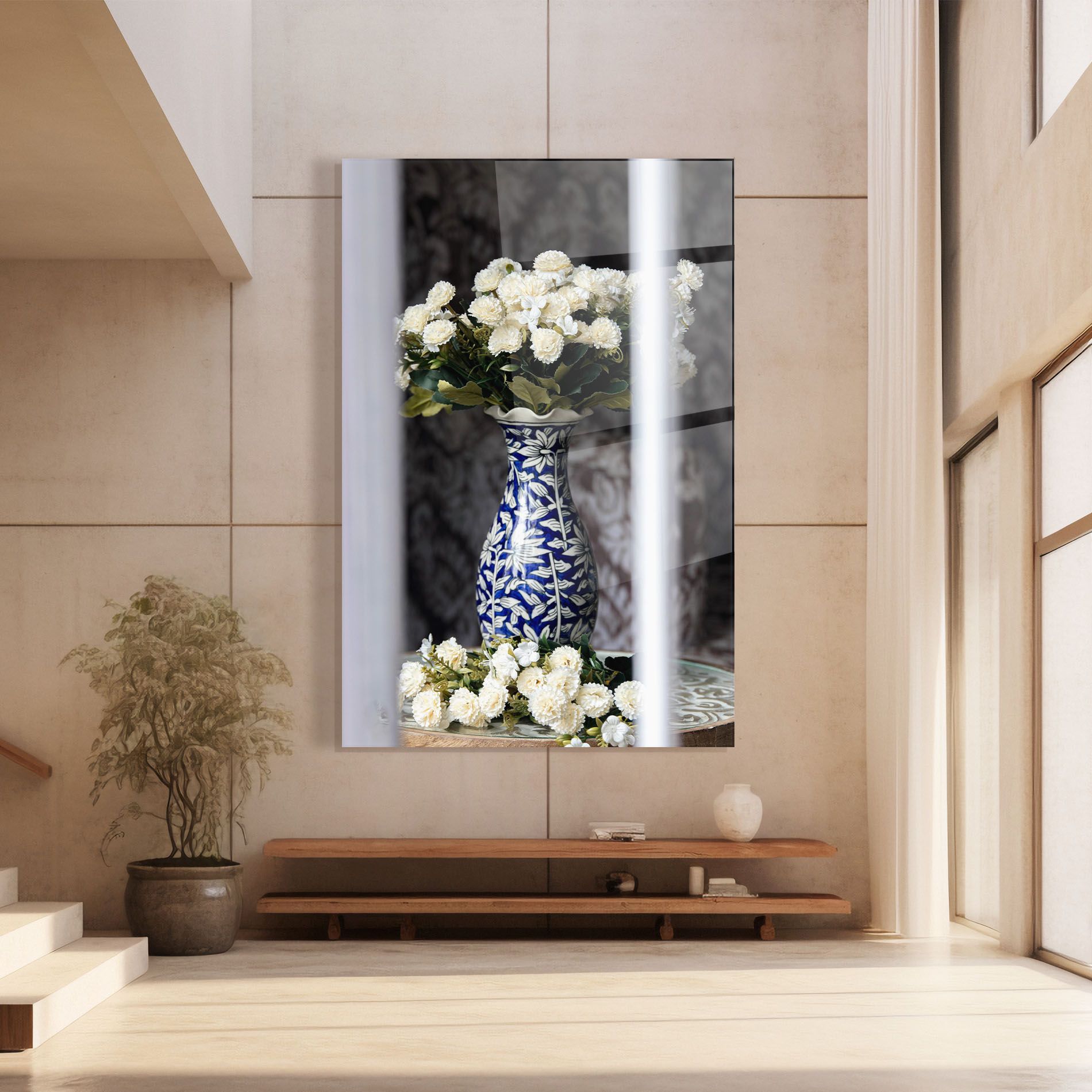 Blue Patern Vase mockup 8