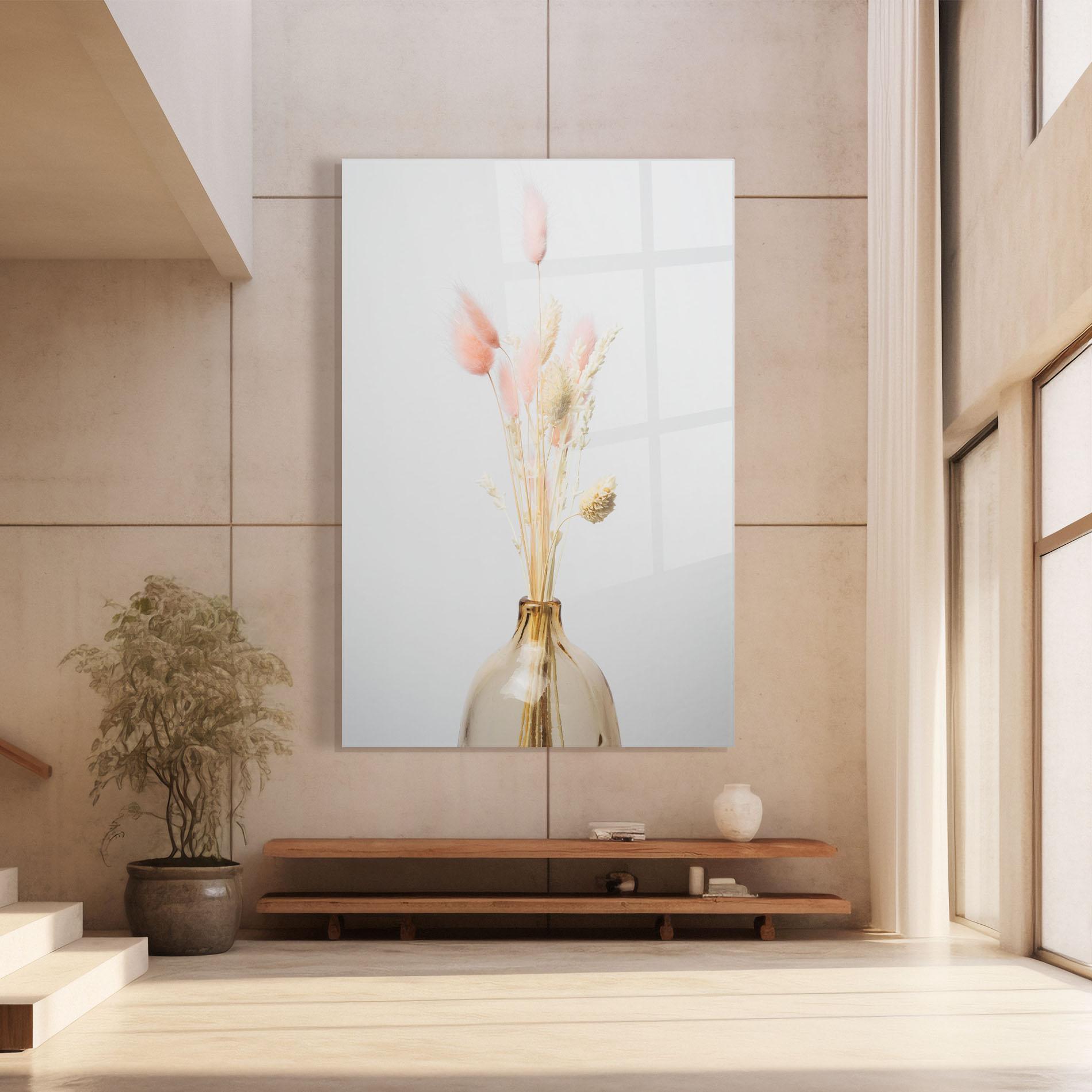 Tablou Sticla Pink Cream Flower Vase mockup 8