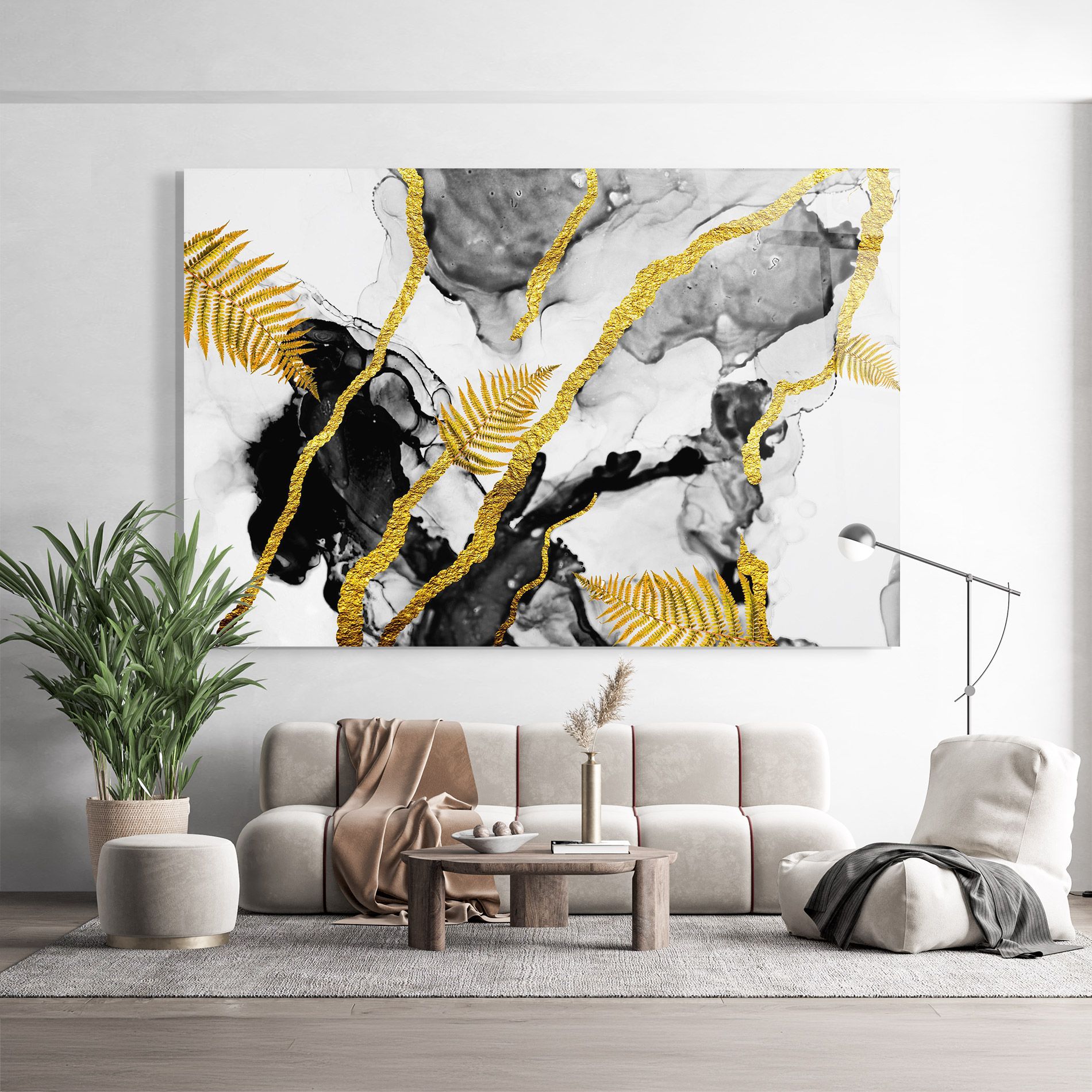 Abstract Golden Leaves mockup 9