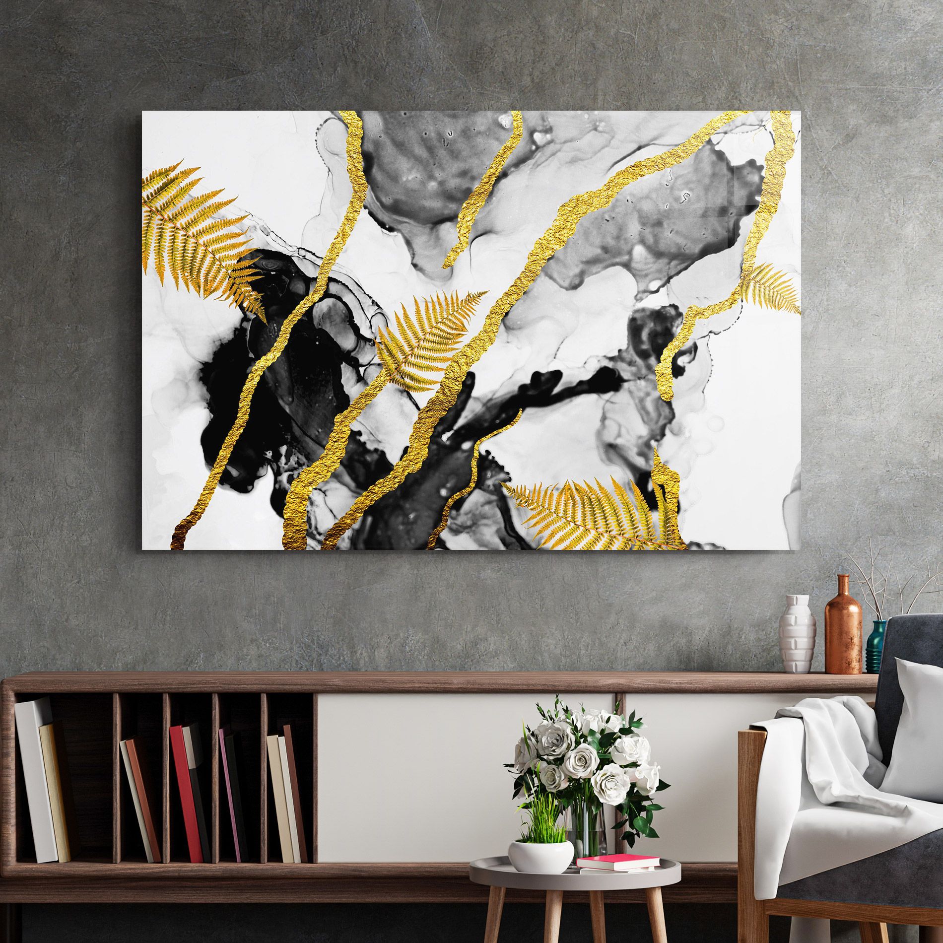 Abstract Golden Leaves mockup 2