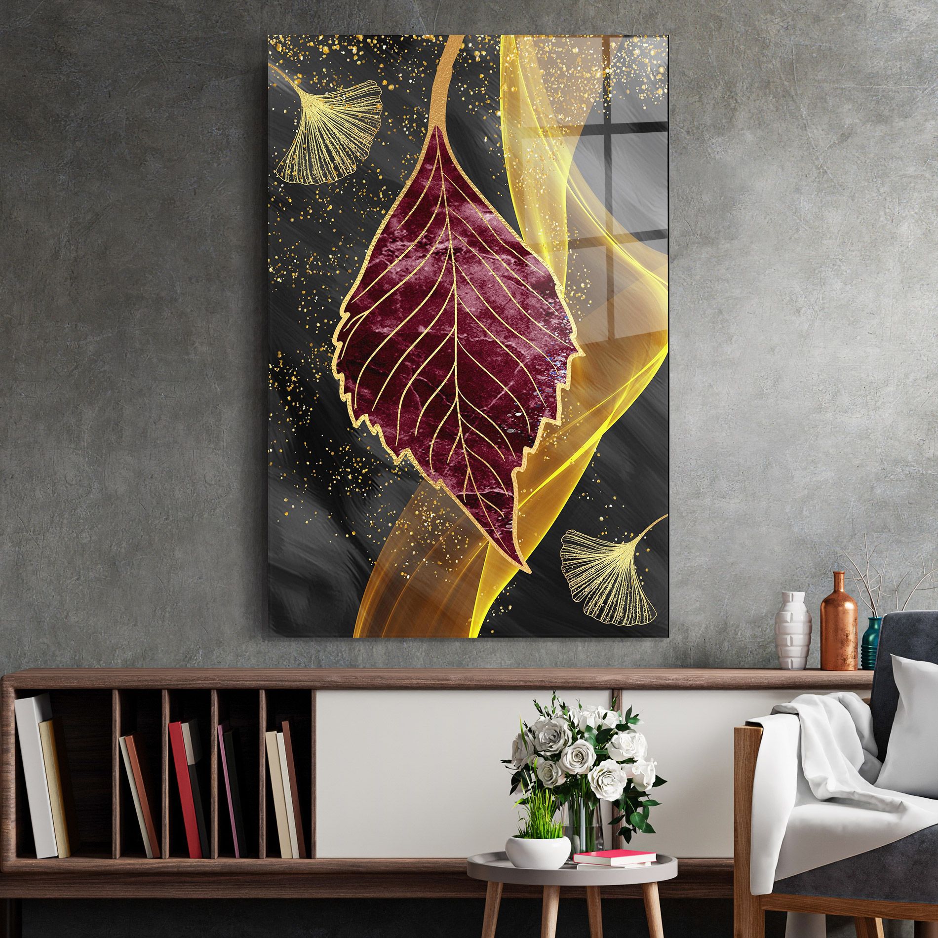 Golden Leaves Red mockup 2