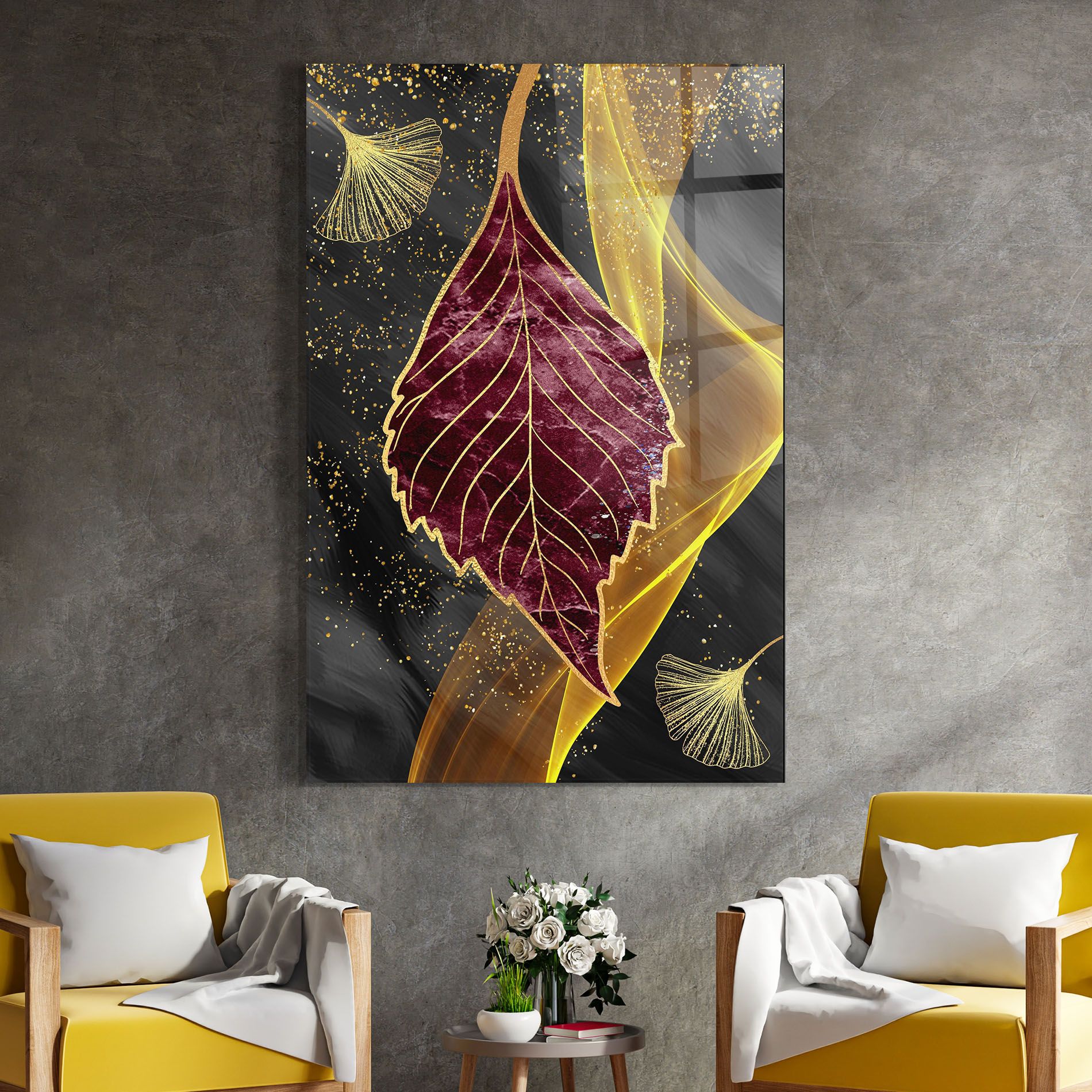 Golden Leaves Red mockup 4