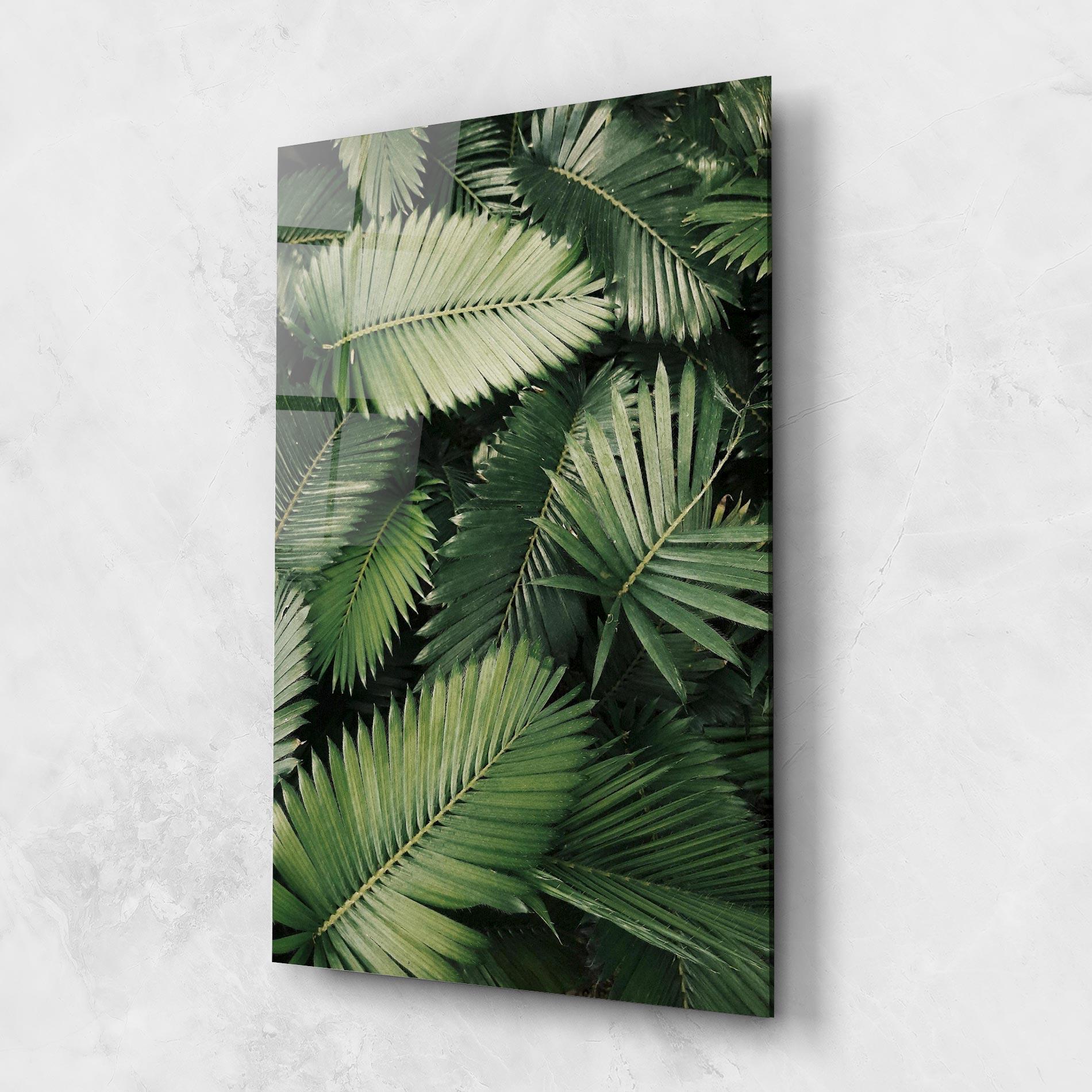Tablou Sticla Green Leaves mockup 1