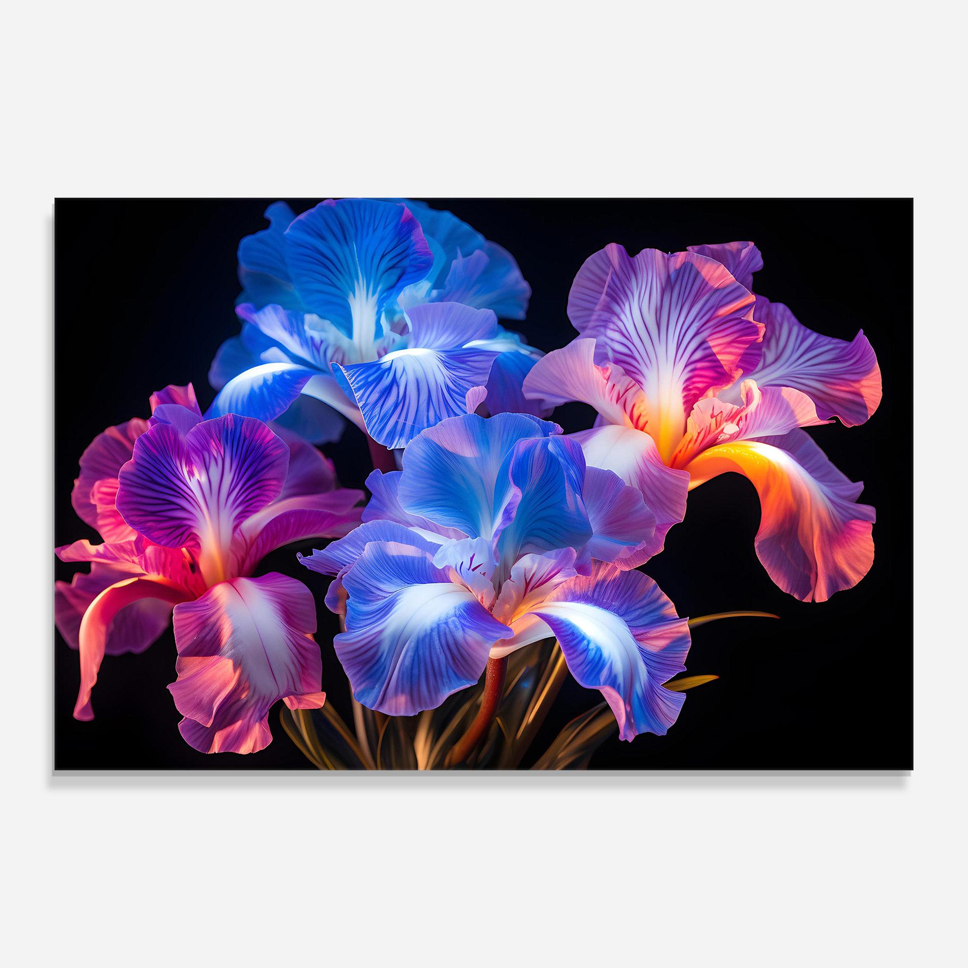 Tablou Sticla Blue Light Iris mockup 0