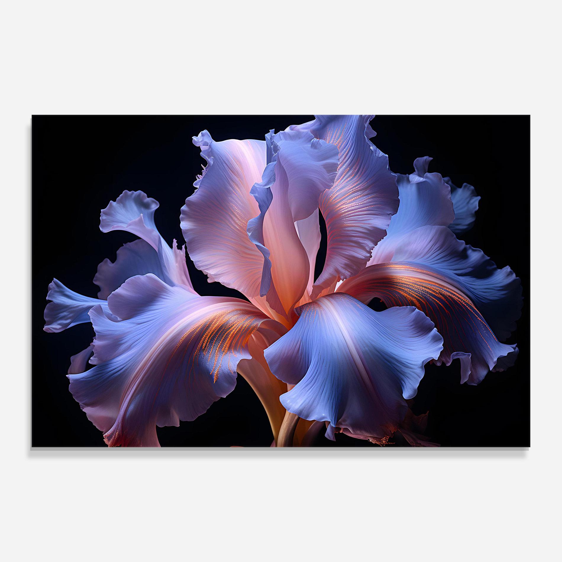 Tablou Sticla Elegant Iris On Black mockup 0