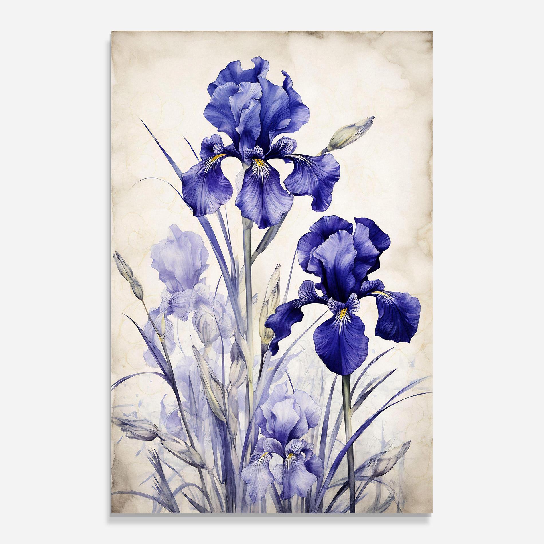 Tablou Sticla Irises Painting mockup 0