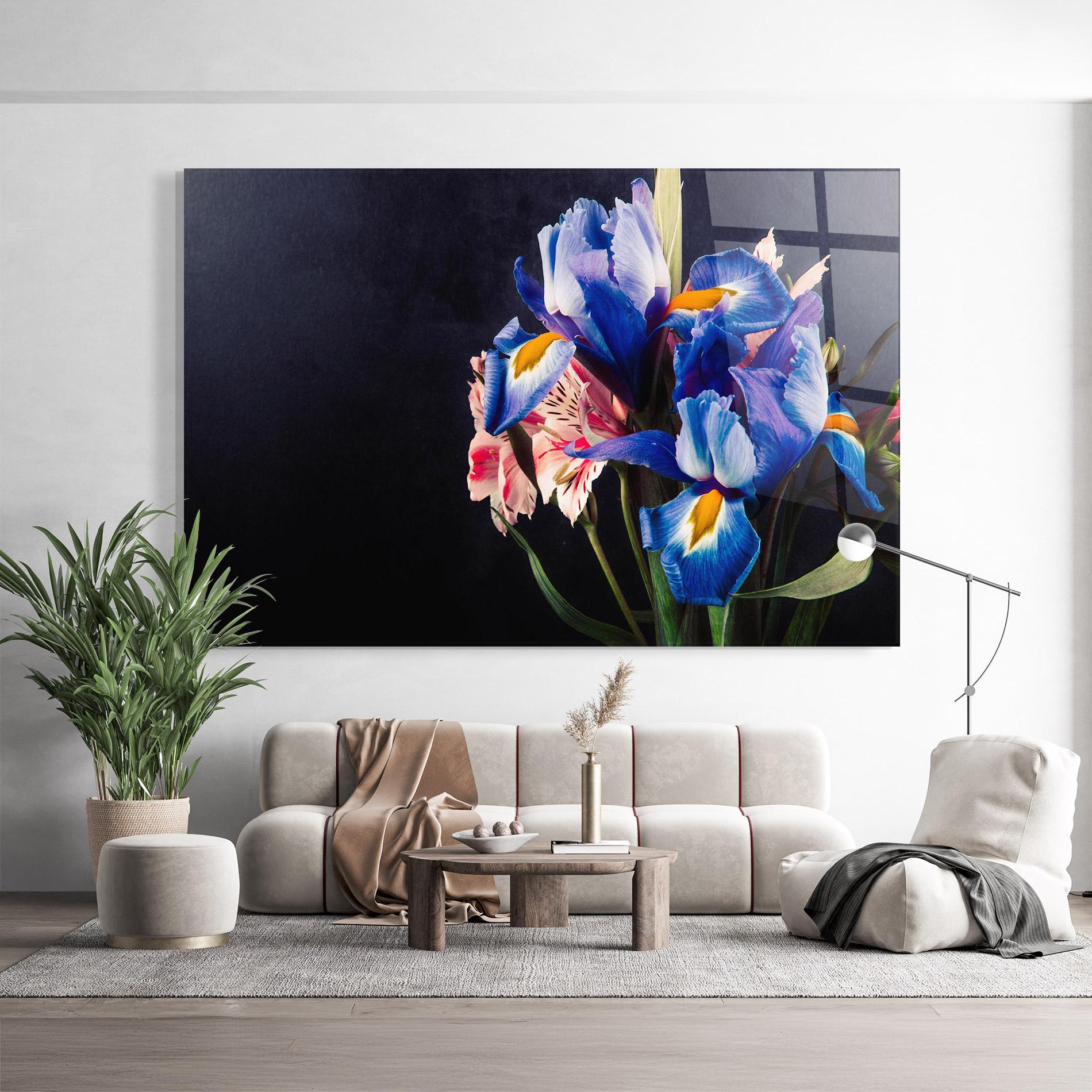 Tablou Sticla Iris Bouquet mockup 9