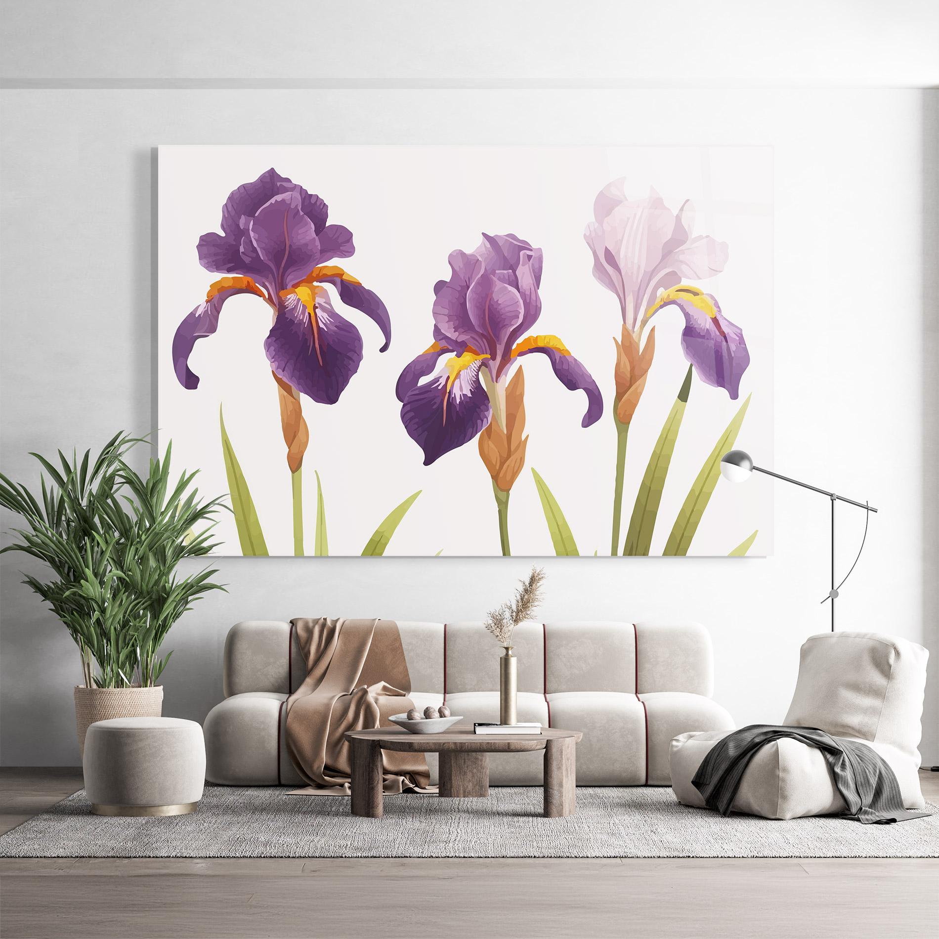 Tablou Sticla Iris Leaf mockup 9