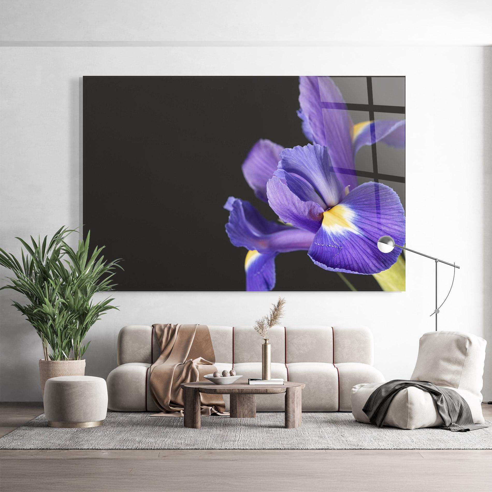 Tablou Sticla Iris On Black mockup 9
