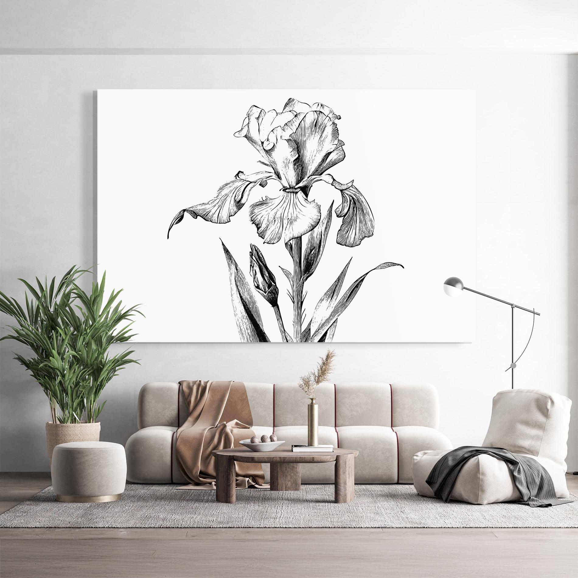 Tablou Sticla Iris Sketch mockup 9