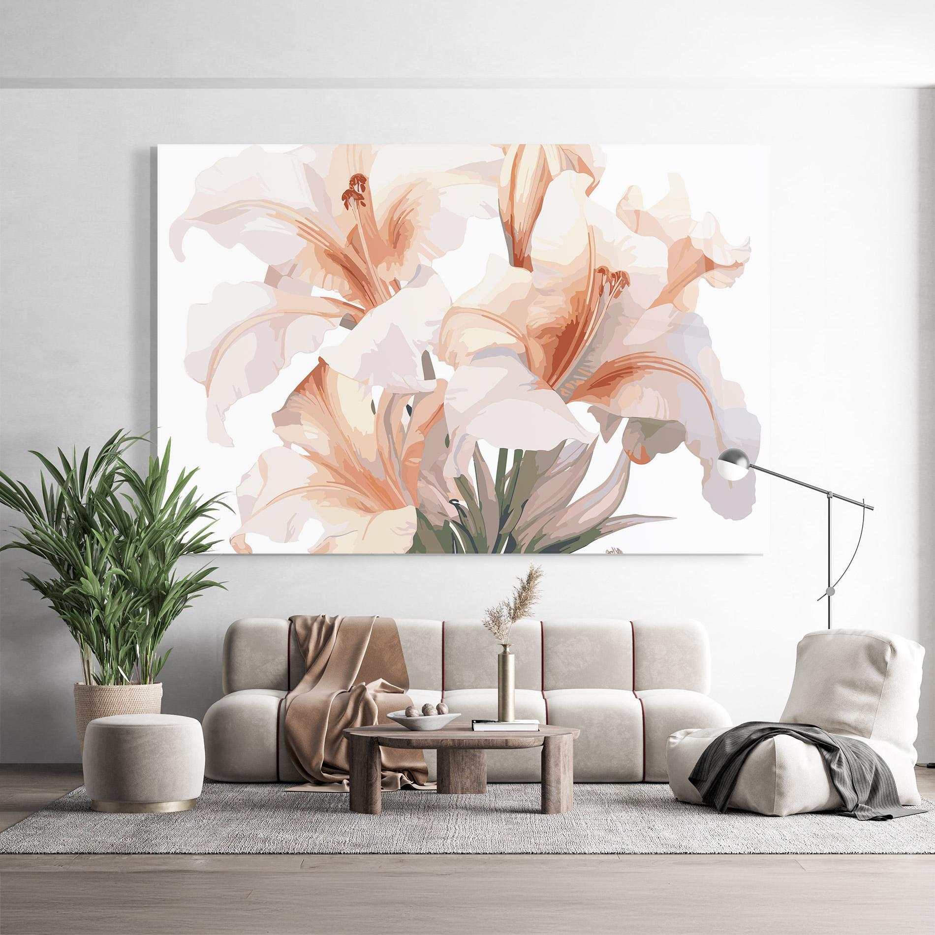 Tablou Sticla Light Orange Iris mockup 9