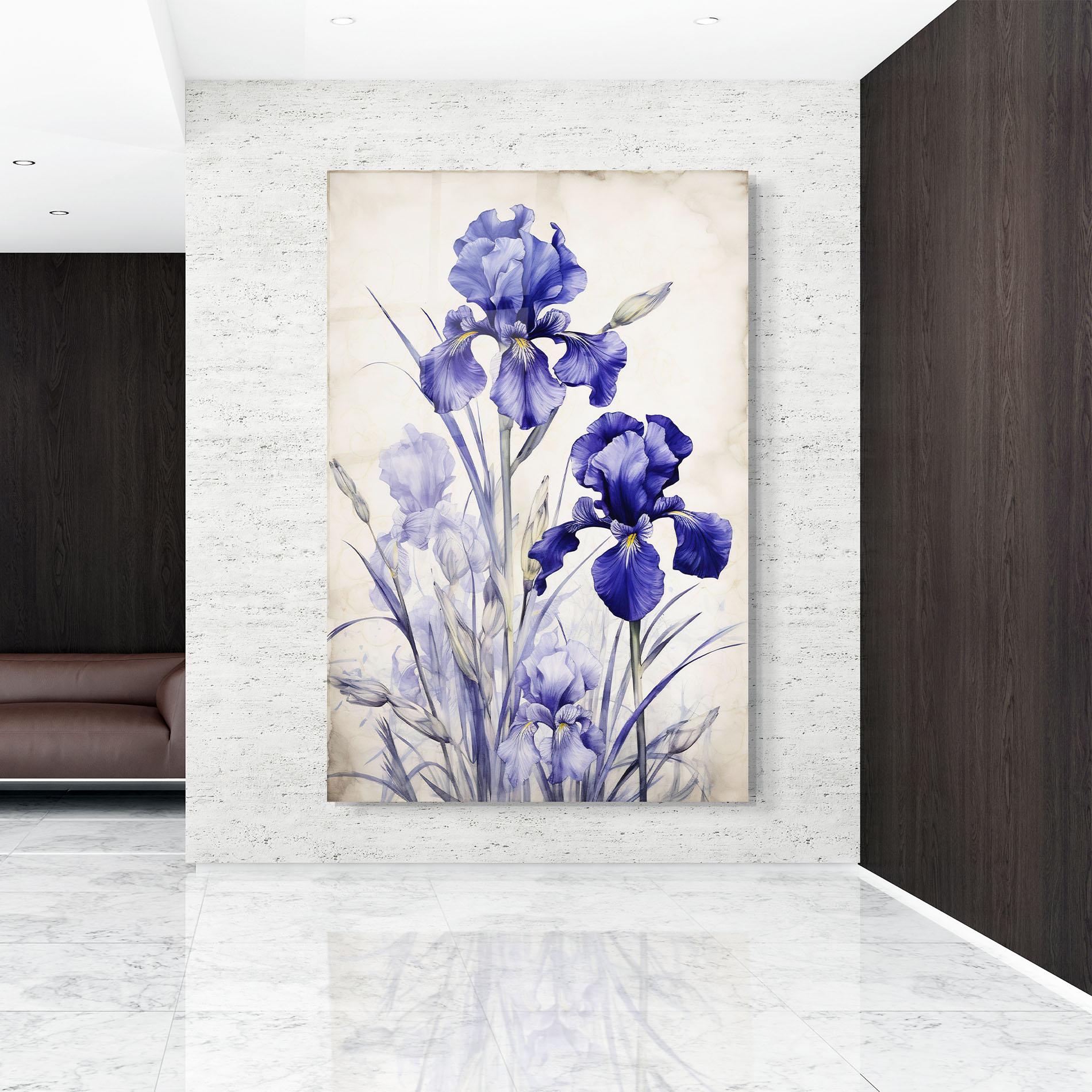 Tablou Sticla Irises Painting mockup 9