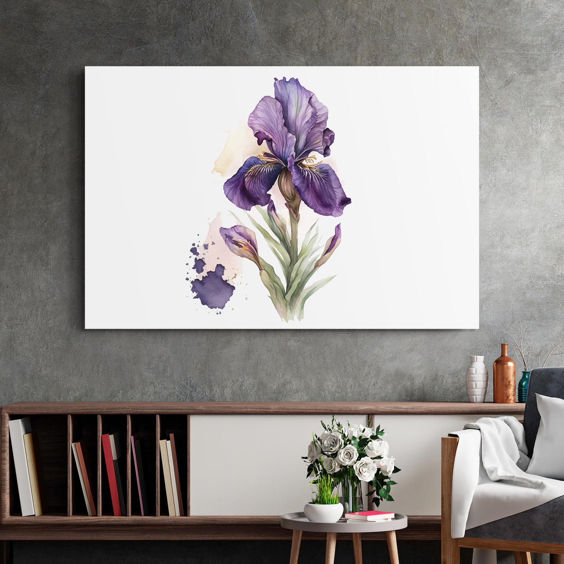Tablou Sticla Beautiful Purple Iris mockup 2