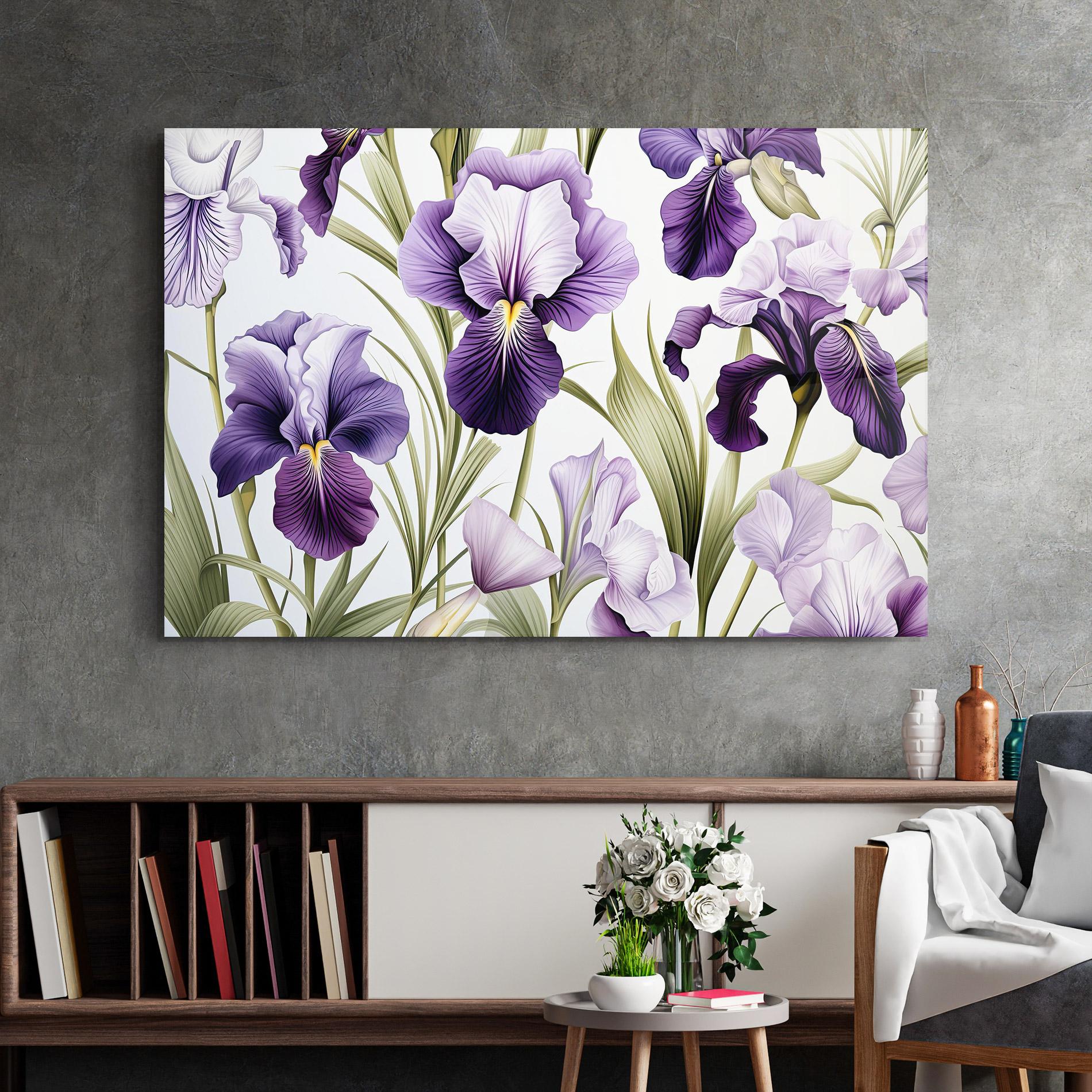 Tablou Sticla Iris Painting mockup 2