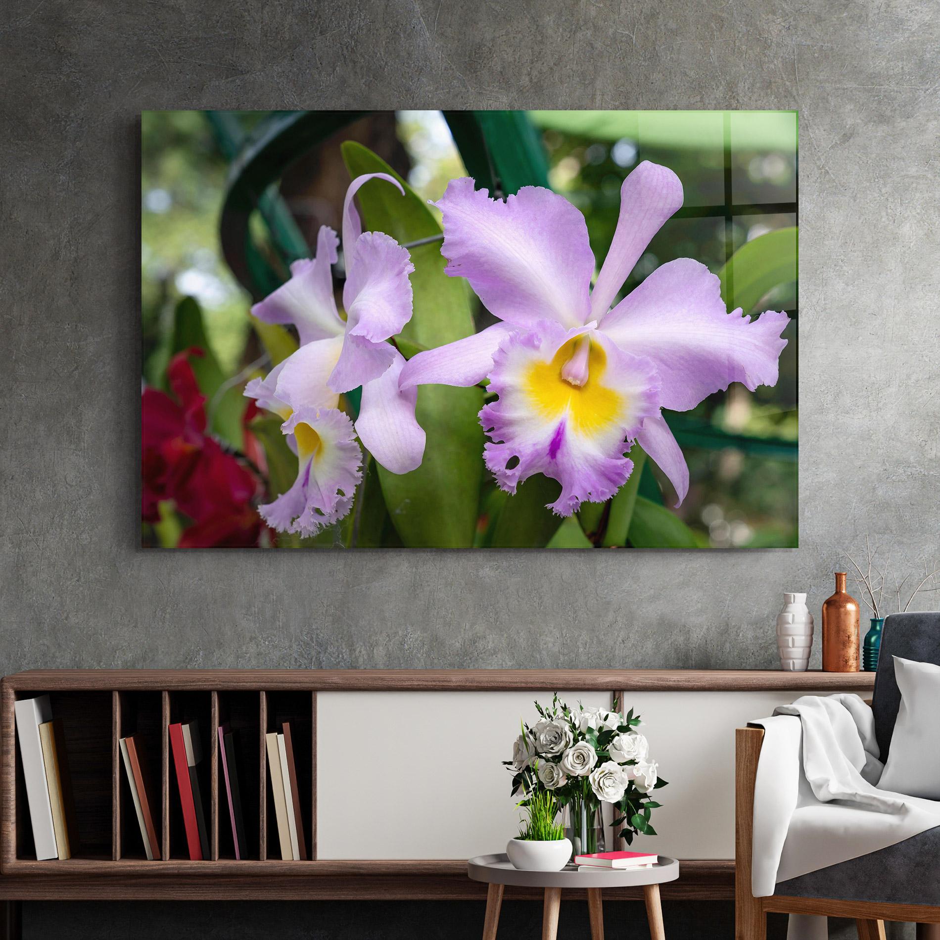 Tablou Sticla Light Purple Iris mockup 2