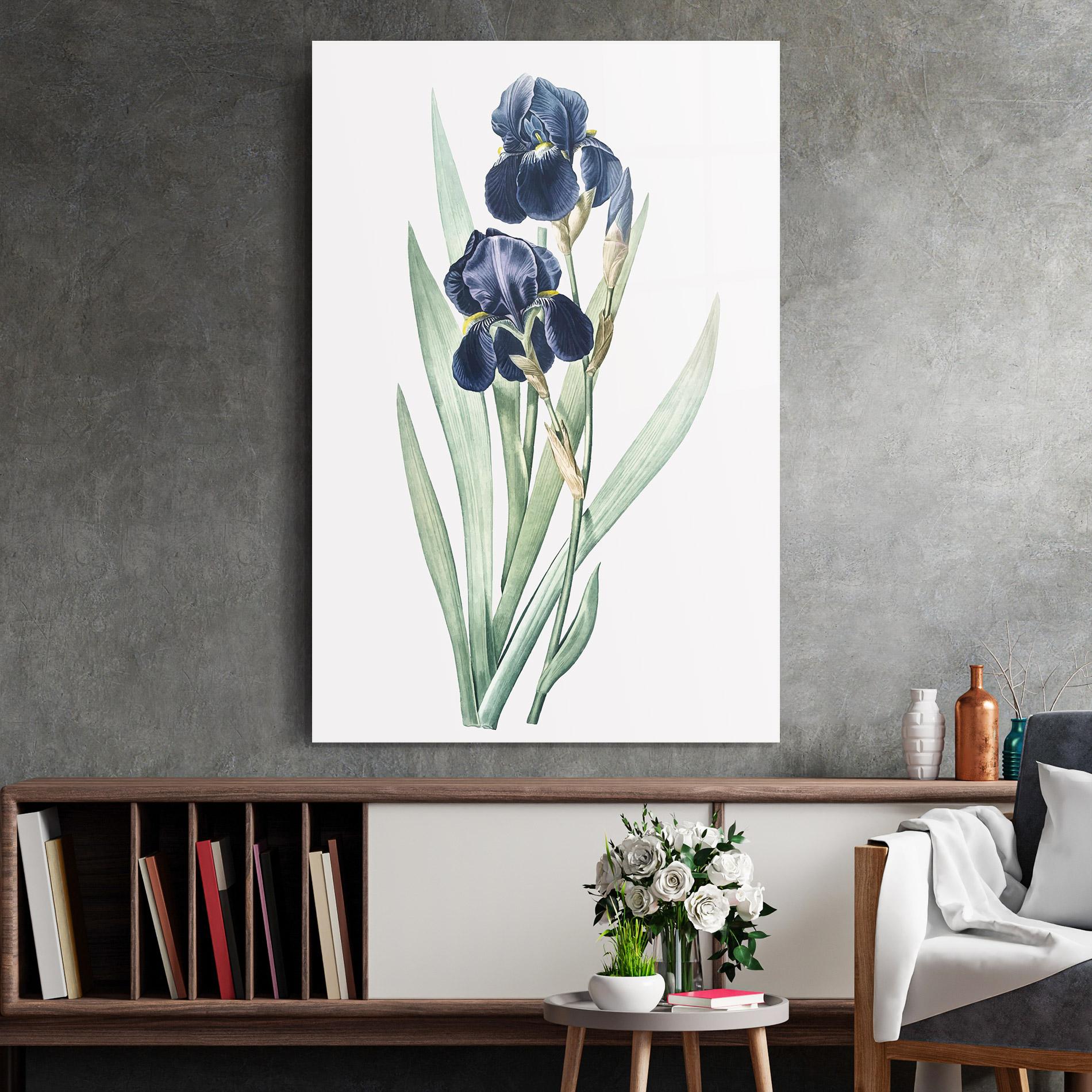 Tablou Sticla Dark Blue Iris mockup 2