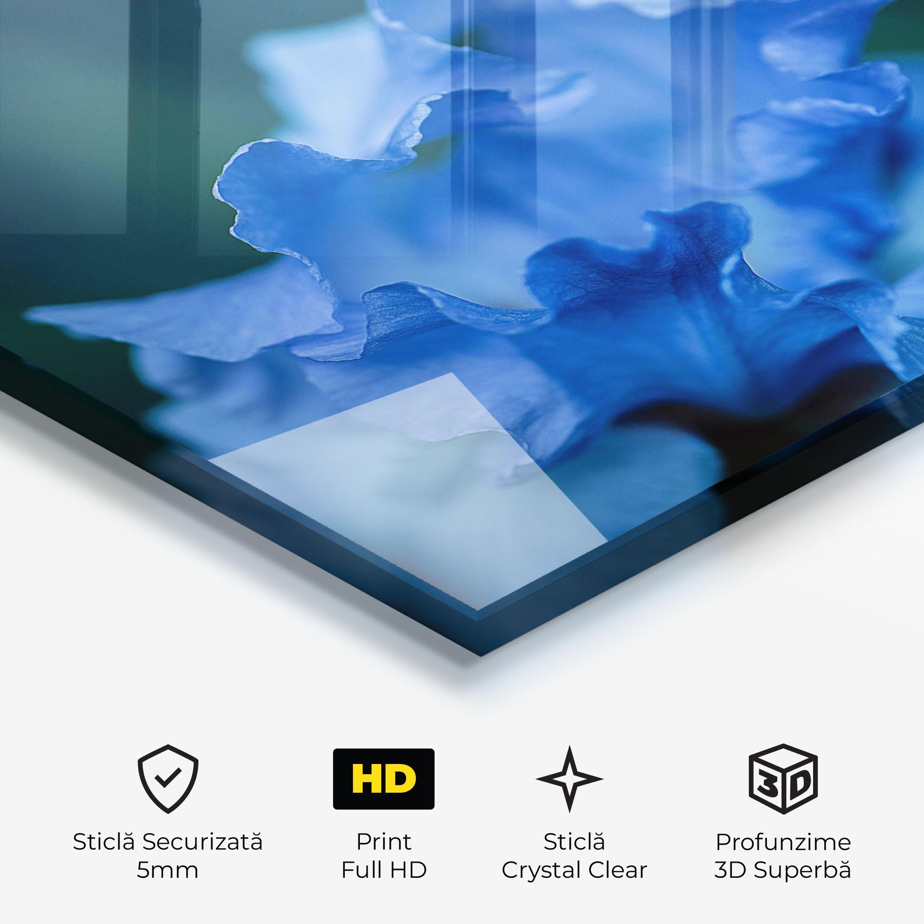 Tablou Sticla Ocean Blue Iris mockup 3