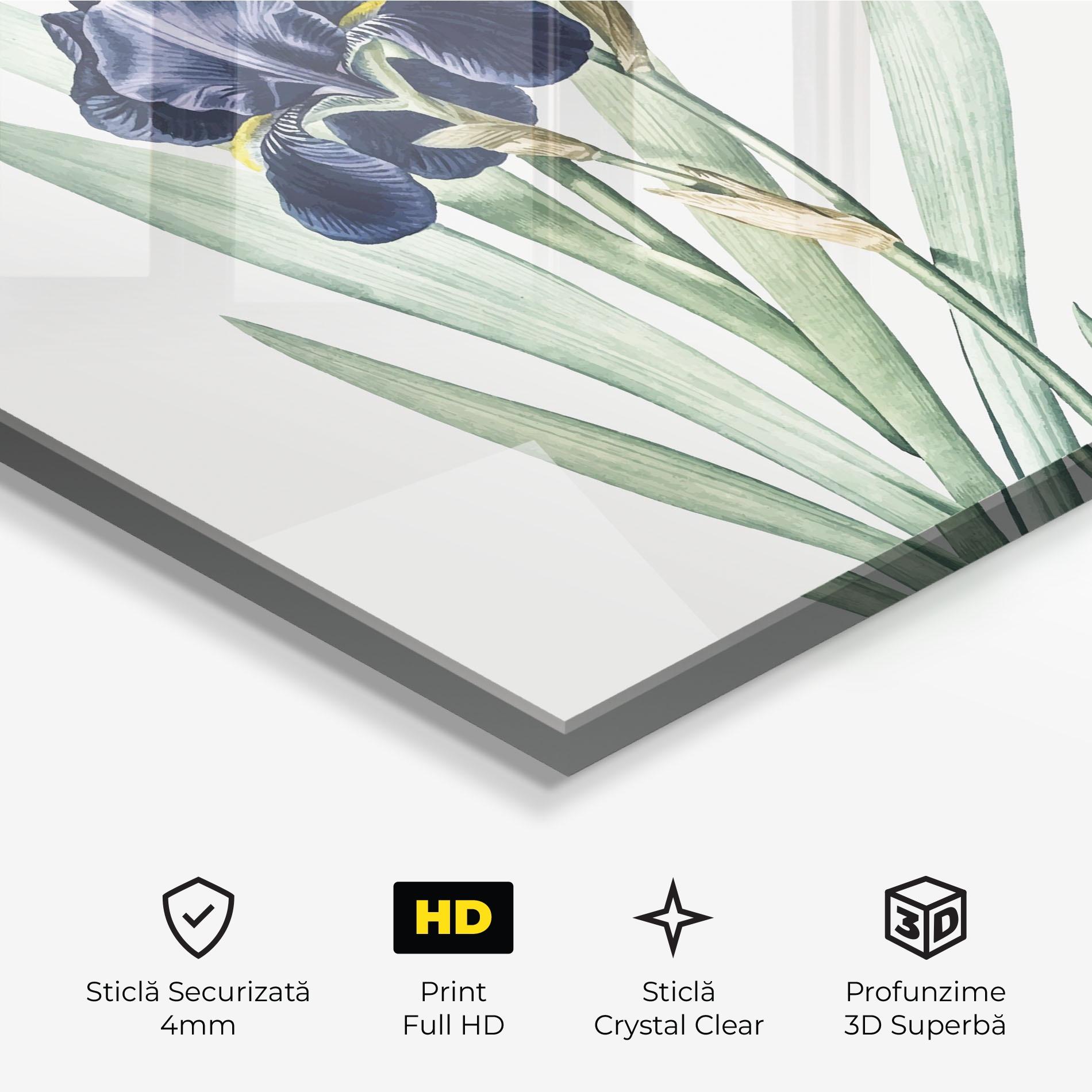 Tablou Sticla Dark Blue Iris mockup 3