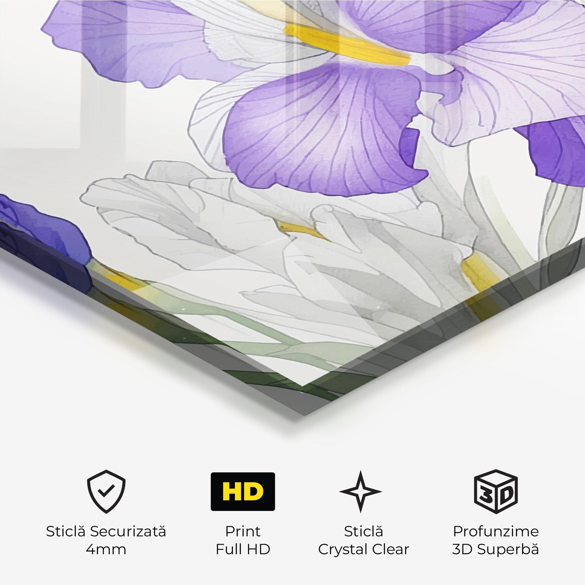 Tablou Sticla Irirs Hand Drawn mockup 3