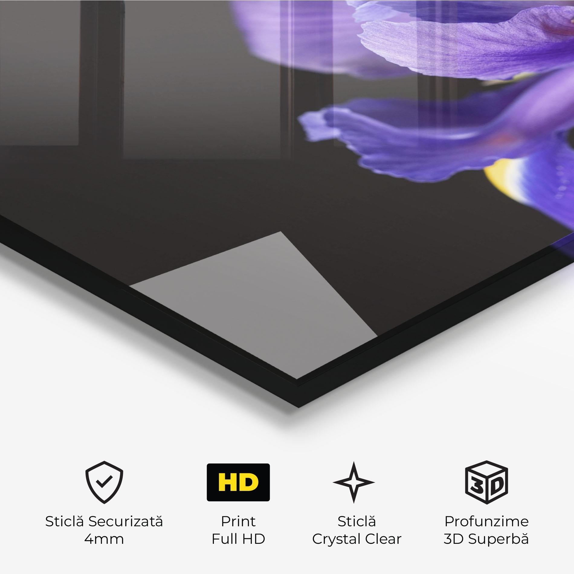 Tablou Sticla Iris On Black mockup 3