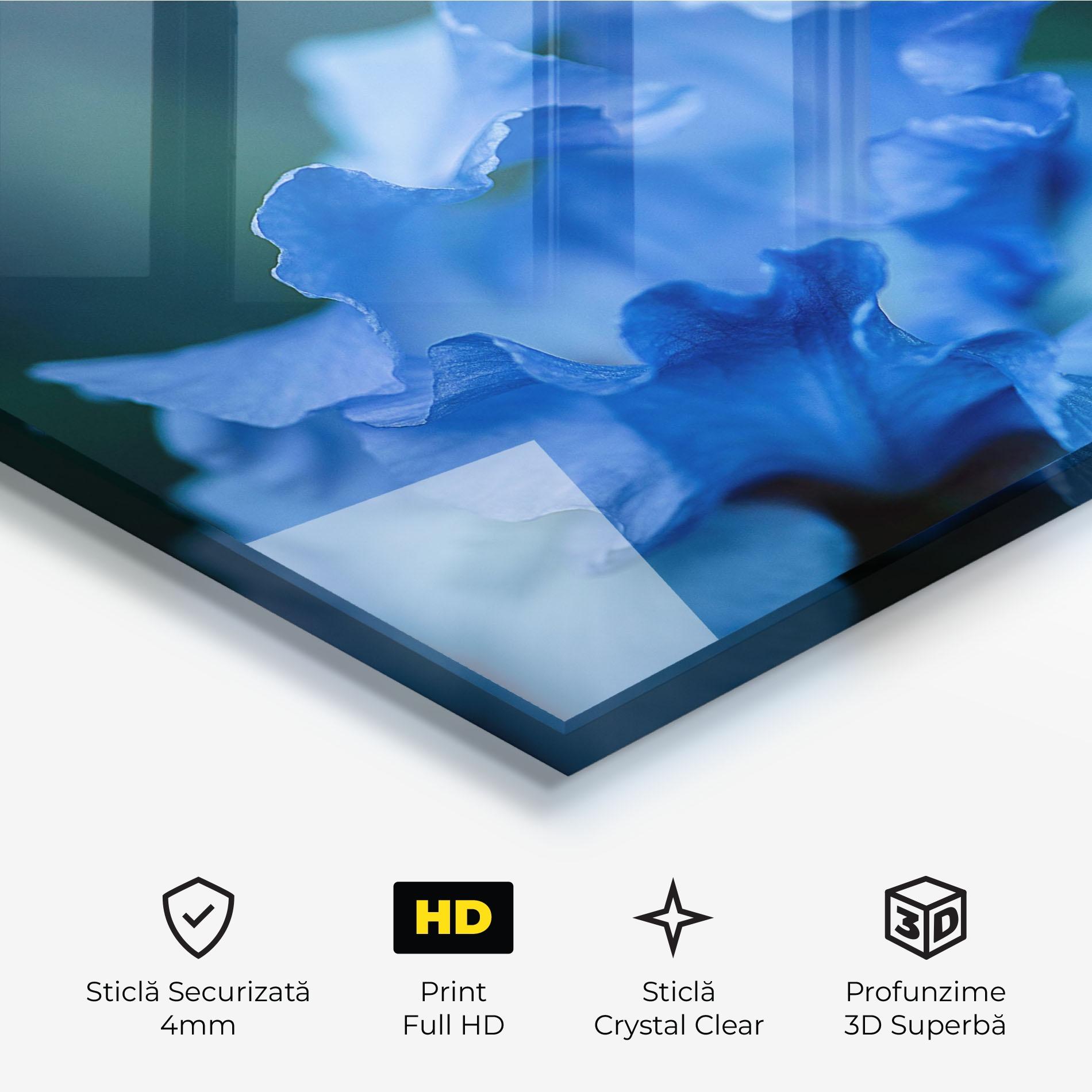 Tablou Sticla Ocean Blue Iris mockup 3