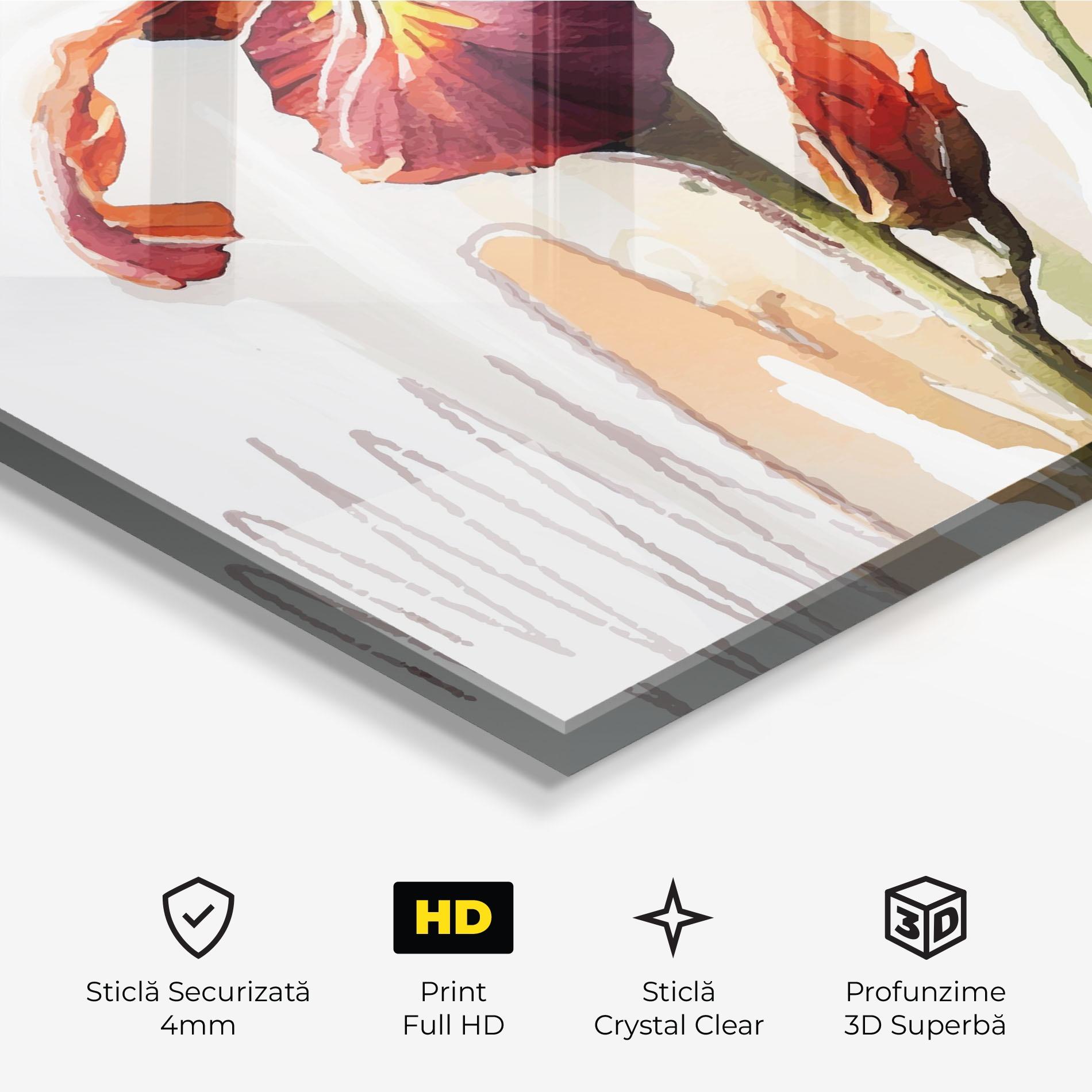 Tablou Sticla Orange Iris mockup 3