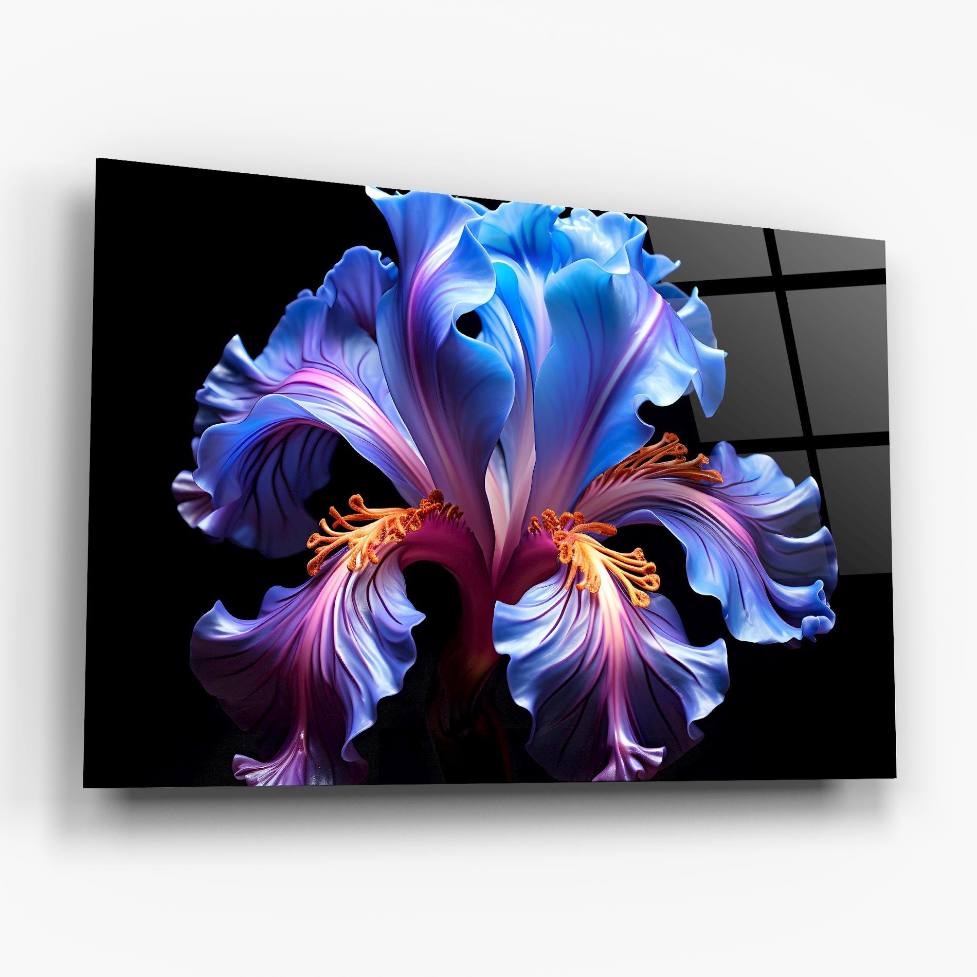 Tablou Sticla Beautiful Iris On Black mockup 6