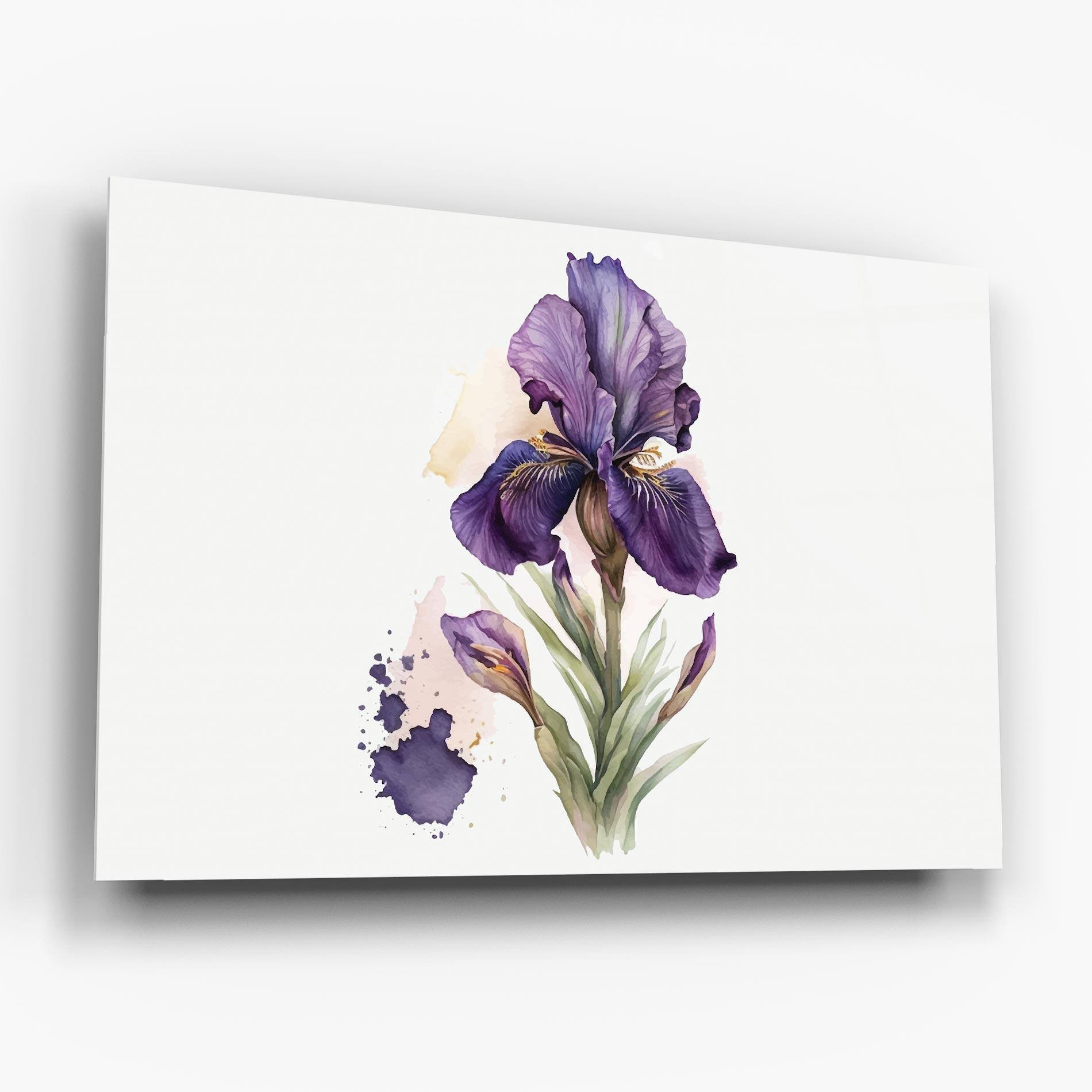 Tablou Sticla Beautiful Purple Iris mockup 6
