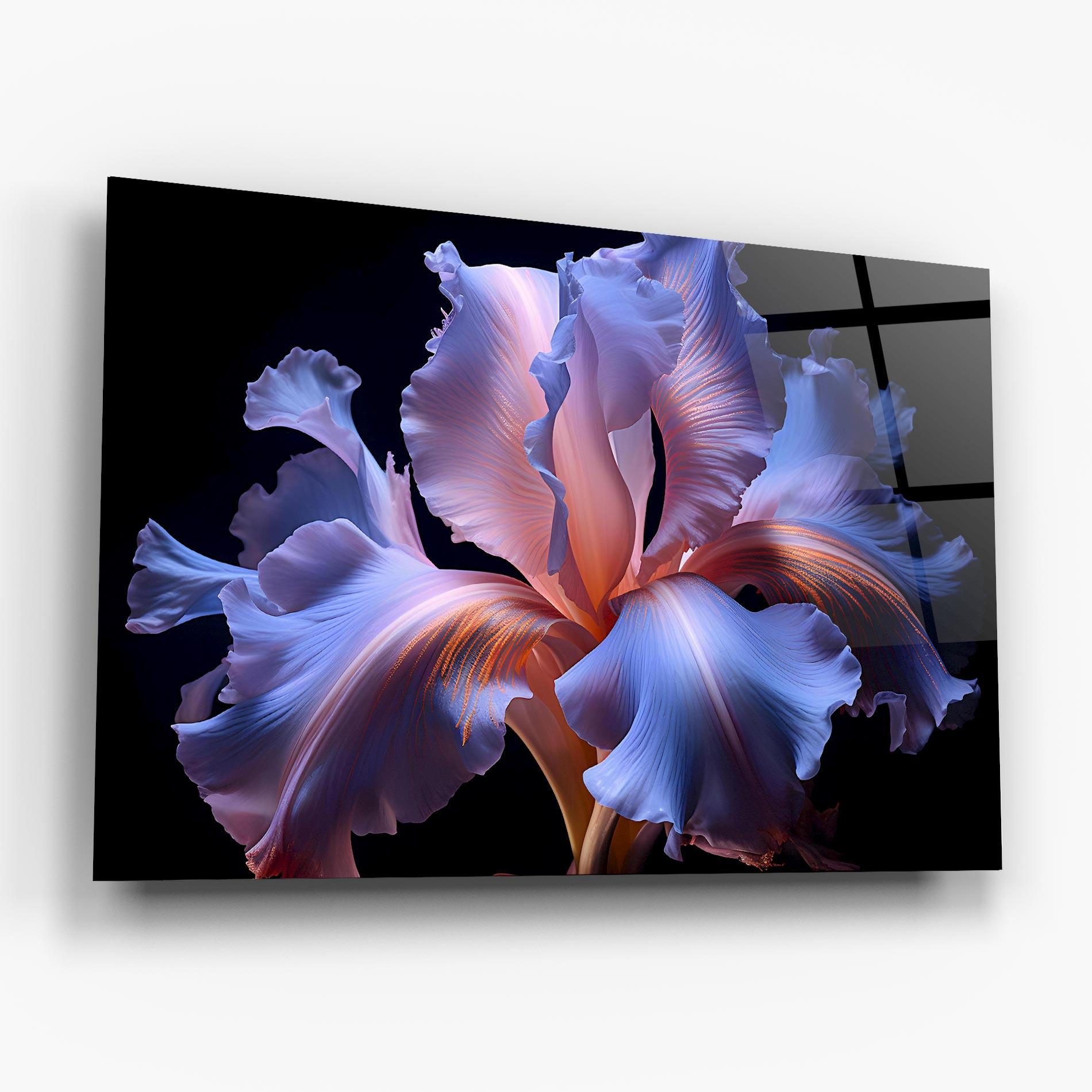 Tablou Sticla Elegant Iris On Black mockup 6
