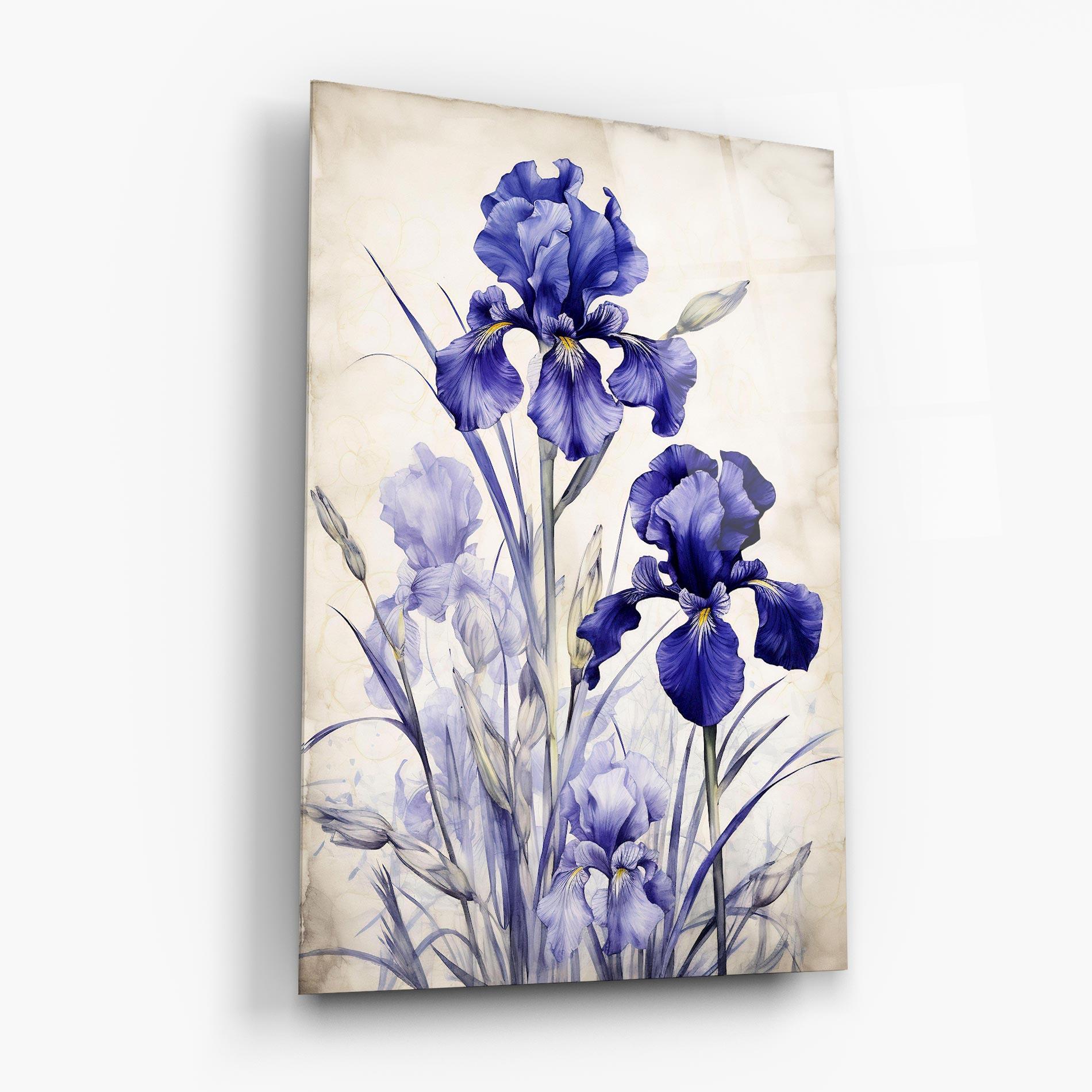 Tablou Sticla Irises Painting mockup 6