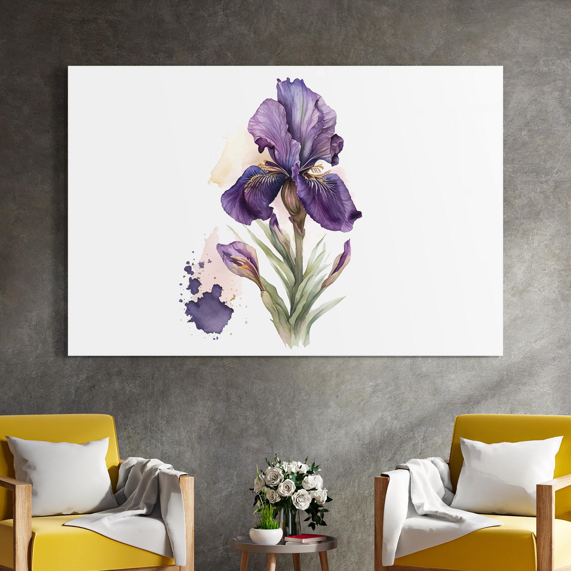 Tablou Sticla Beautiful Purple Iris mockup 4