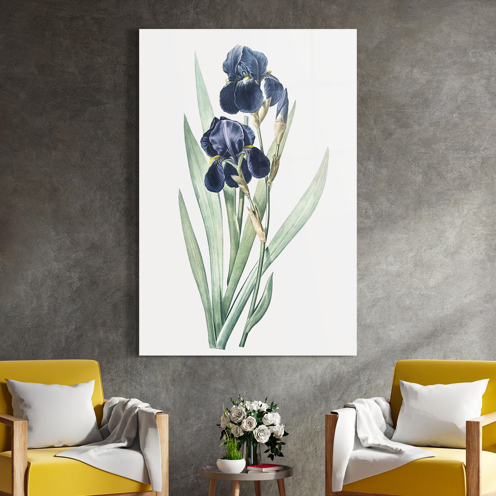 Tablou Sticla Dark Blue Iris mockup 4