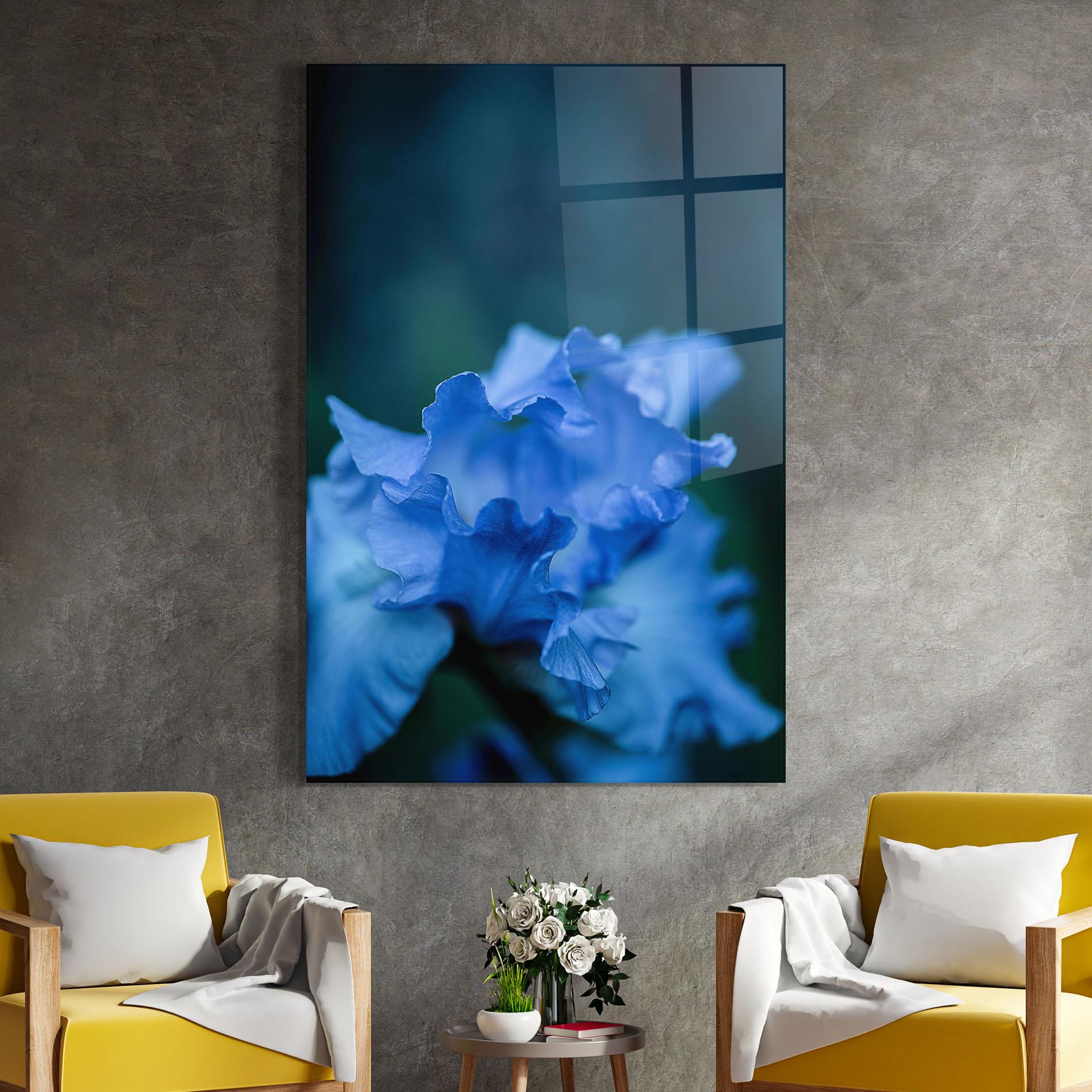 Tablou Sticla Ocean Blue Iris mockup 4