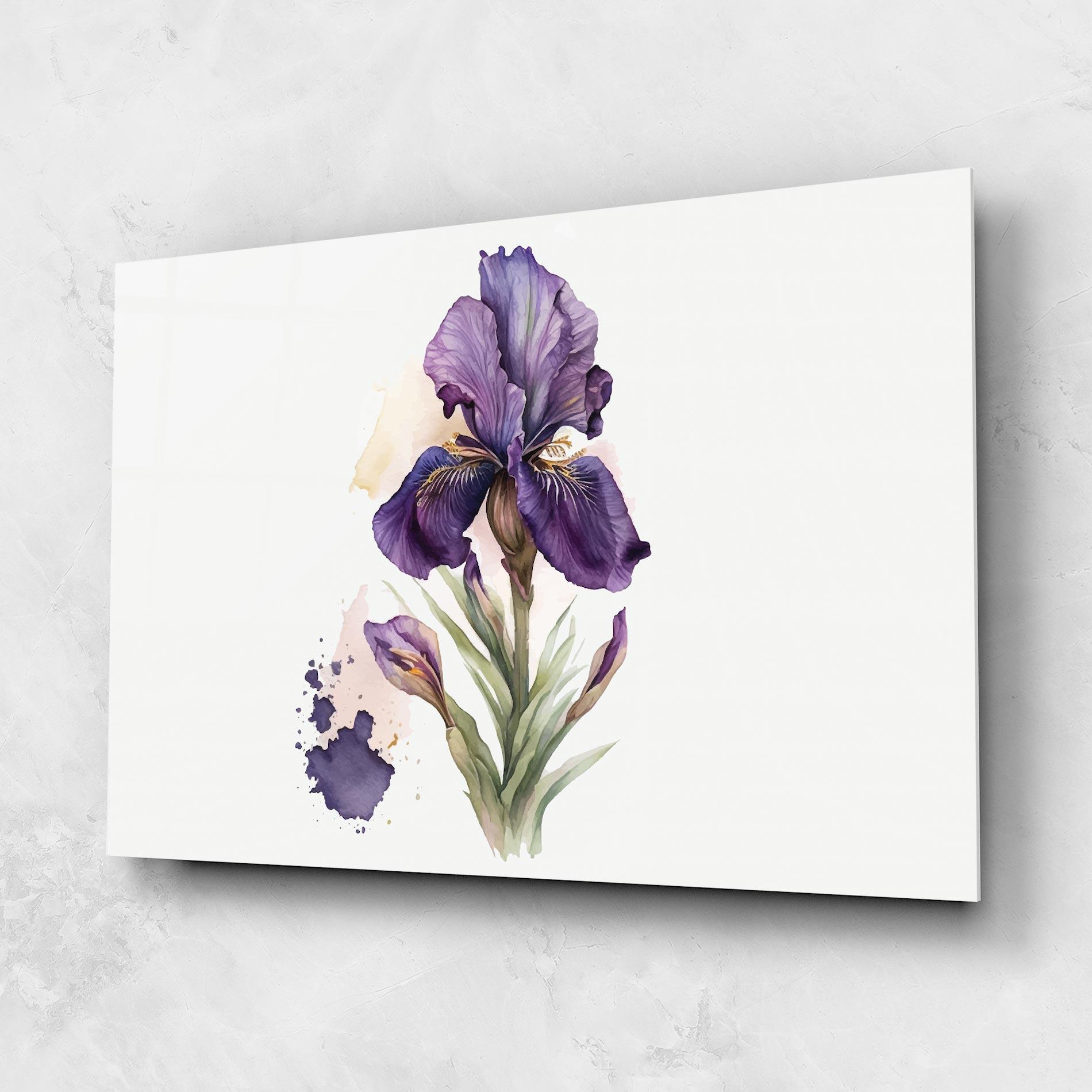 Tablou Sticla Beautiful Purple Iris mockup 1