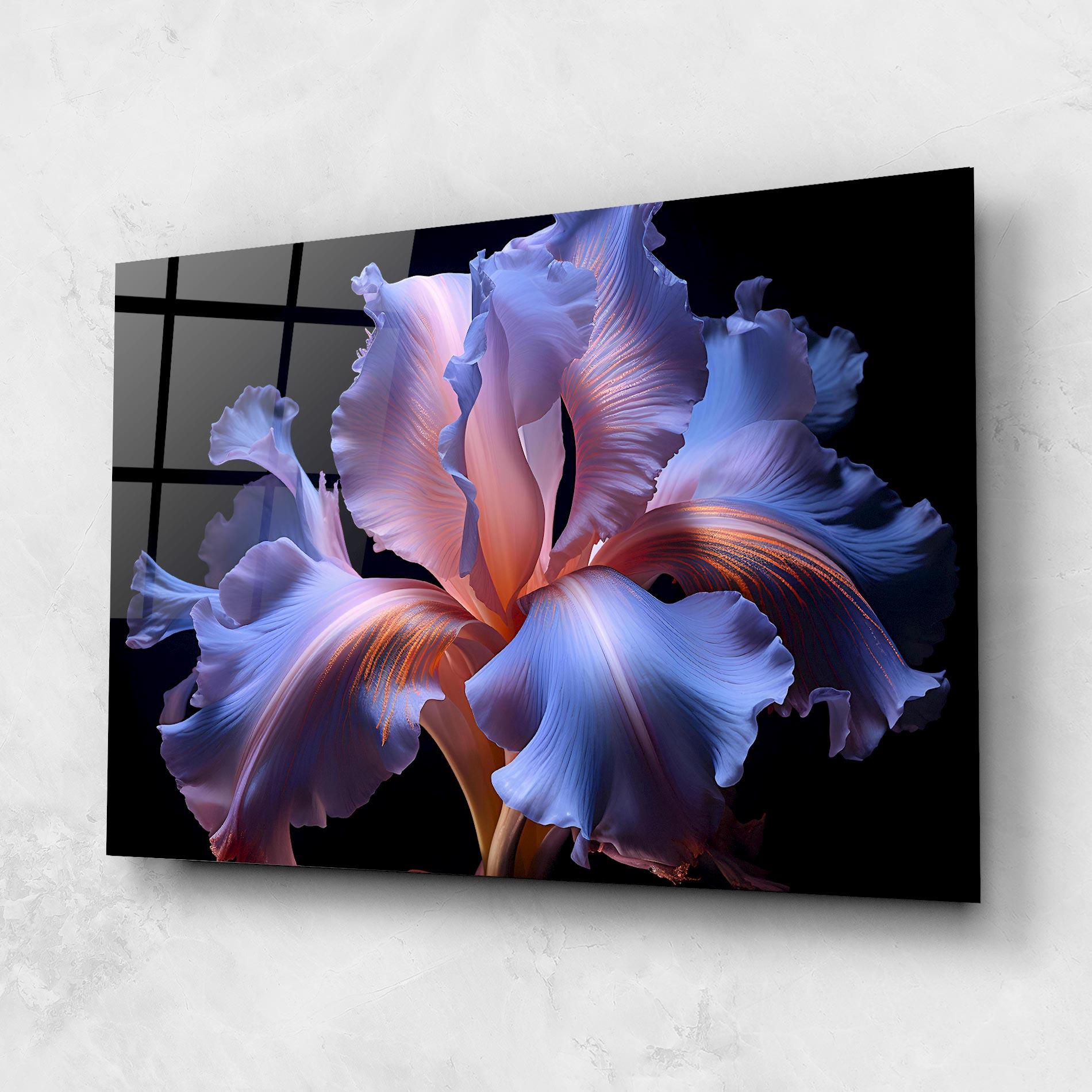 Tablou Sticla Elegant Iris On Black mockup 1