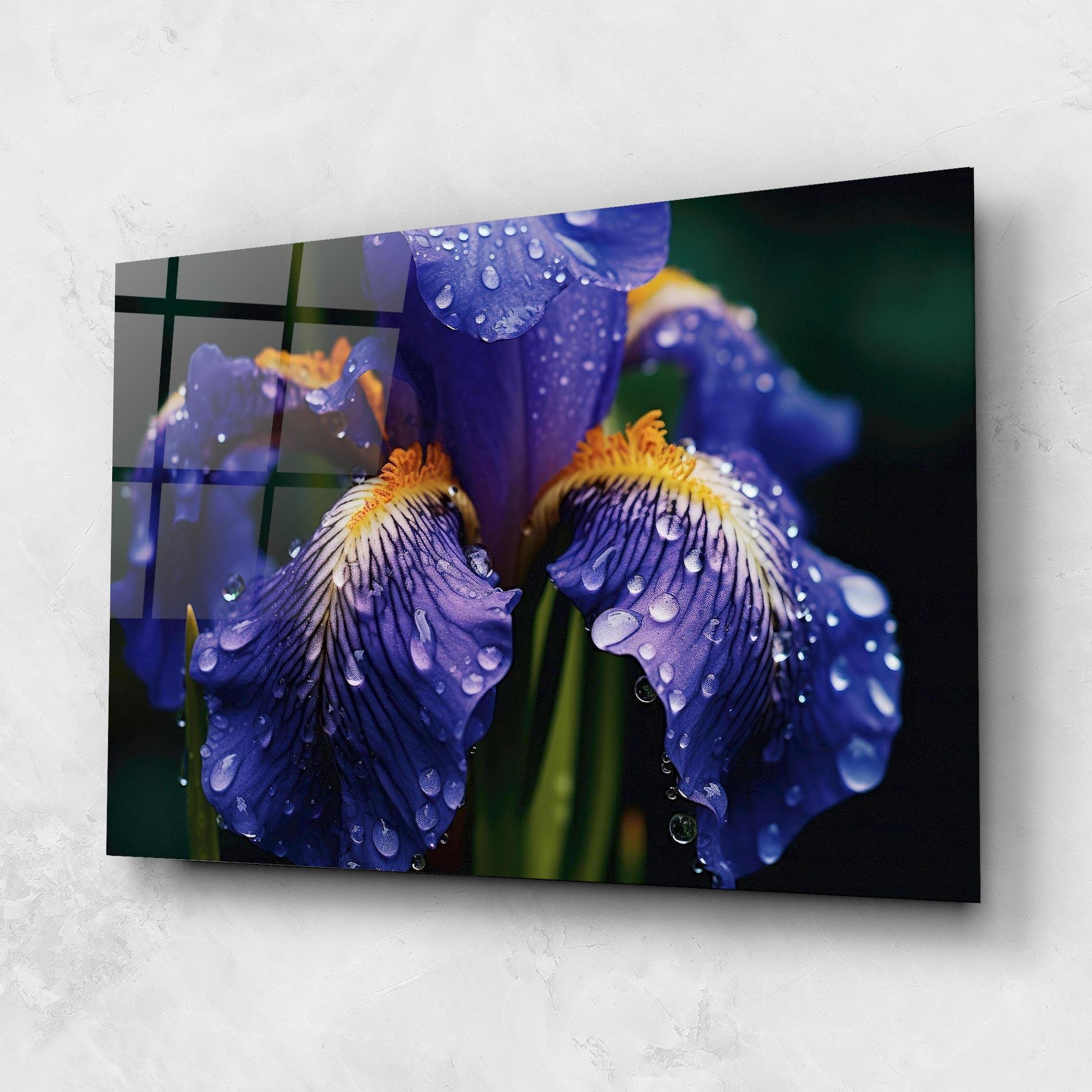 Tablou Sticla Iris After Rain mockup 1
