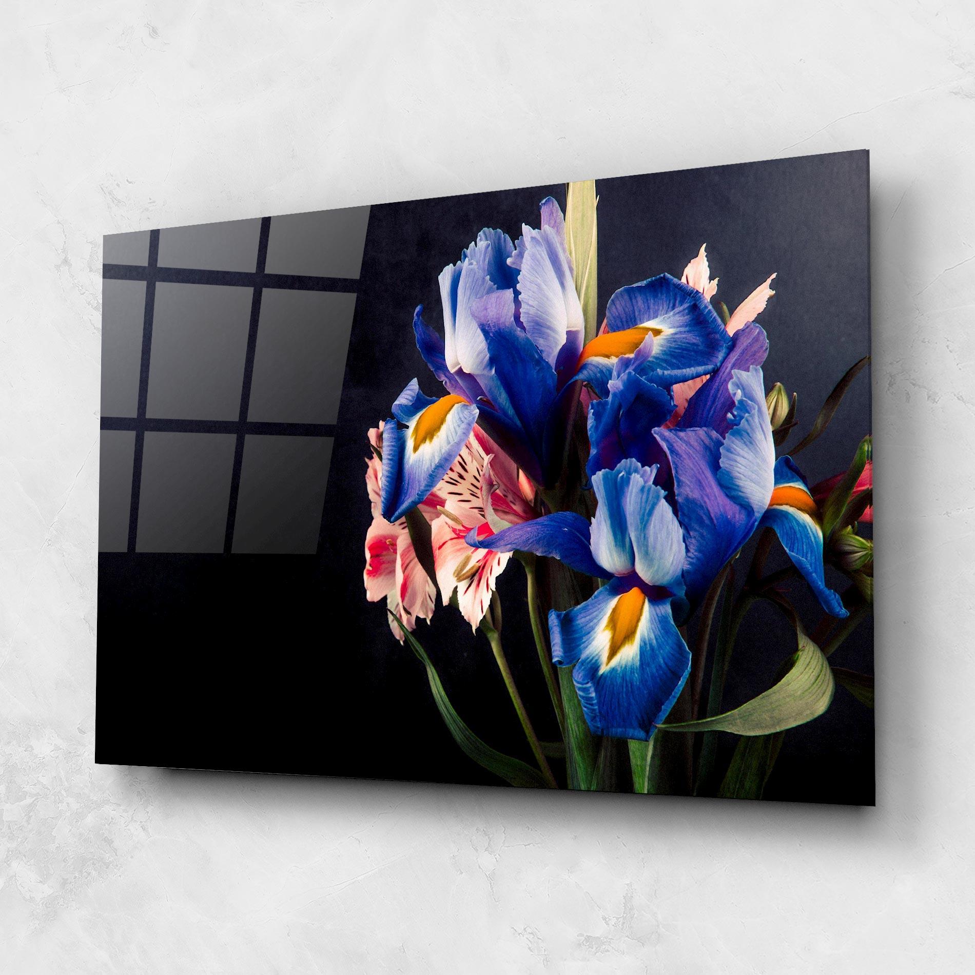 Tablou Sticla Iris Bouquet mockup 1
