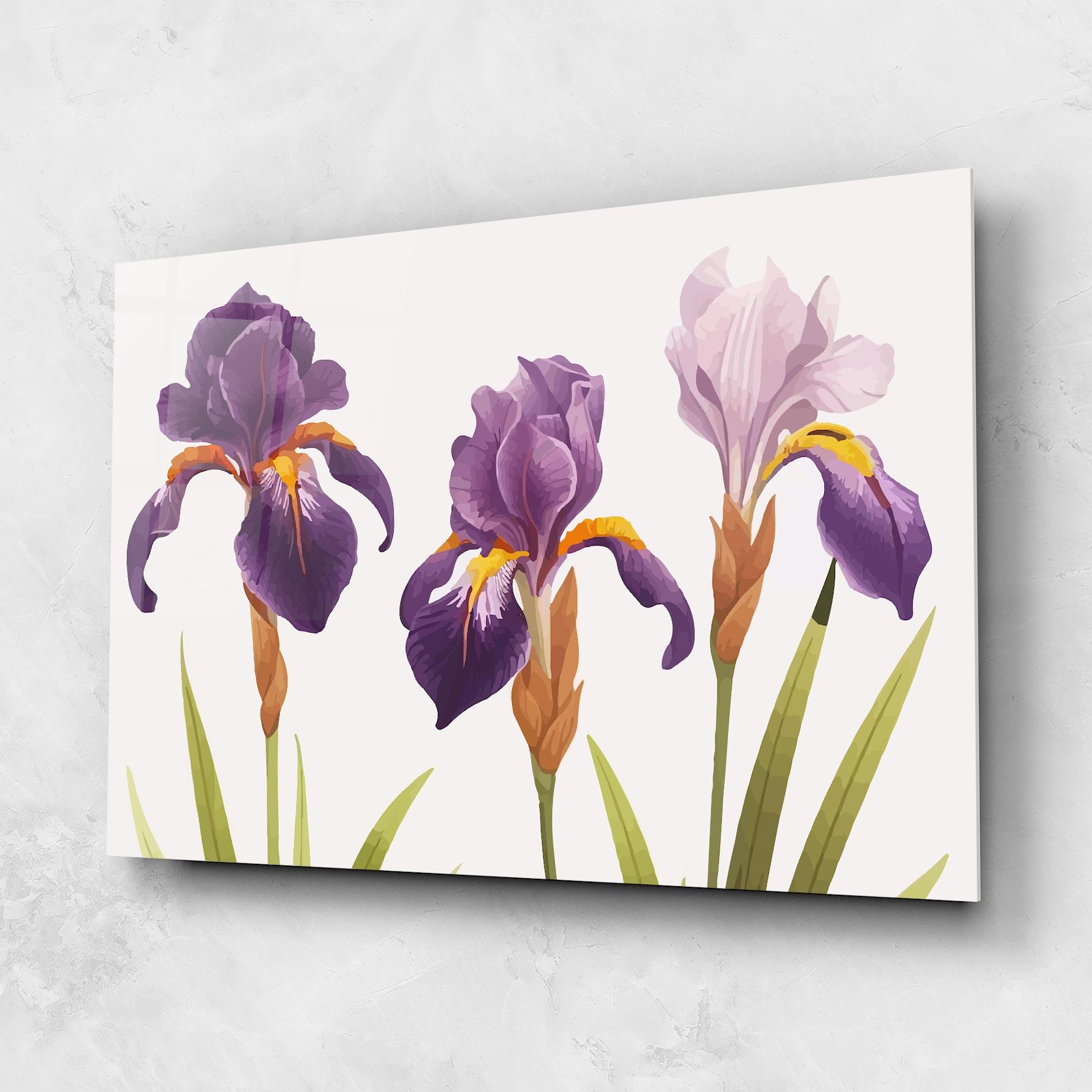 Tablou Sticla Iris Leaf mockup 1