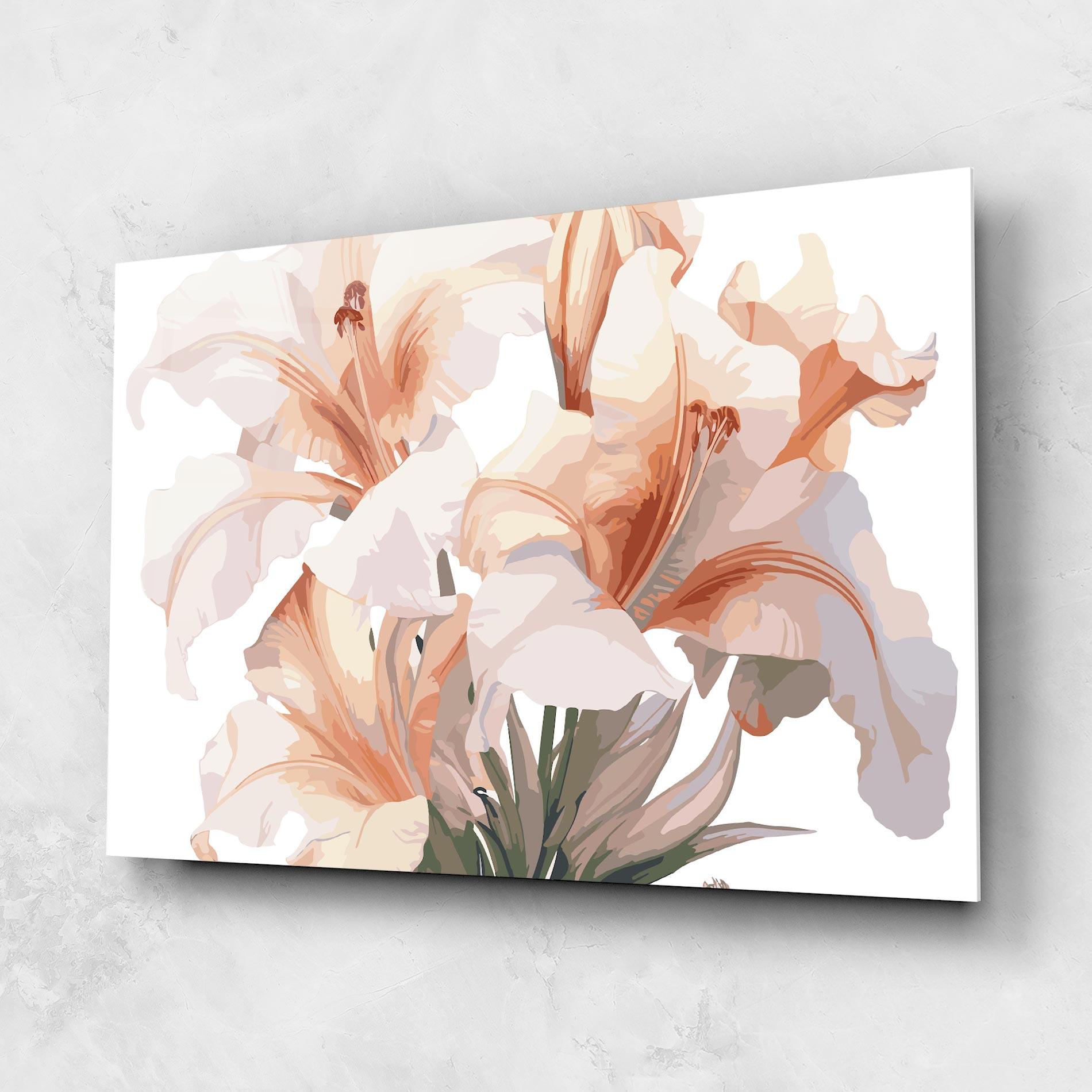 Tablou Sticla Light Orange Iris mockup 1
