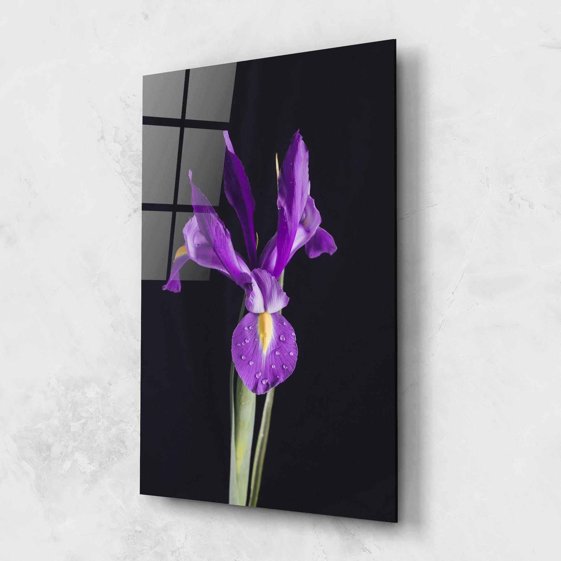 Tablou Sticla Fresh Purple Iris mockup 1