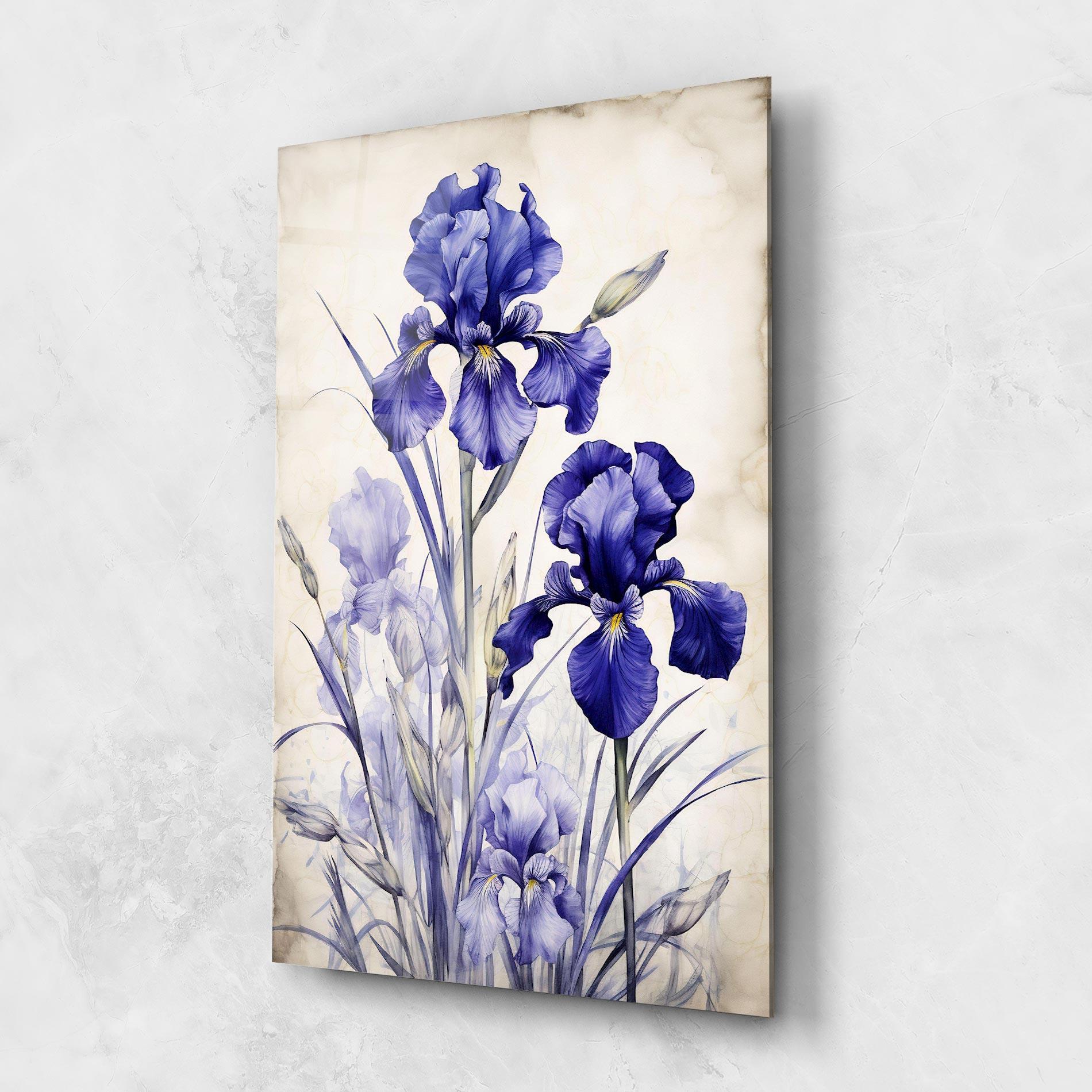Tablou Sticla Irises Painting mockup 1