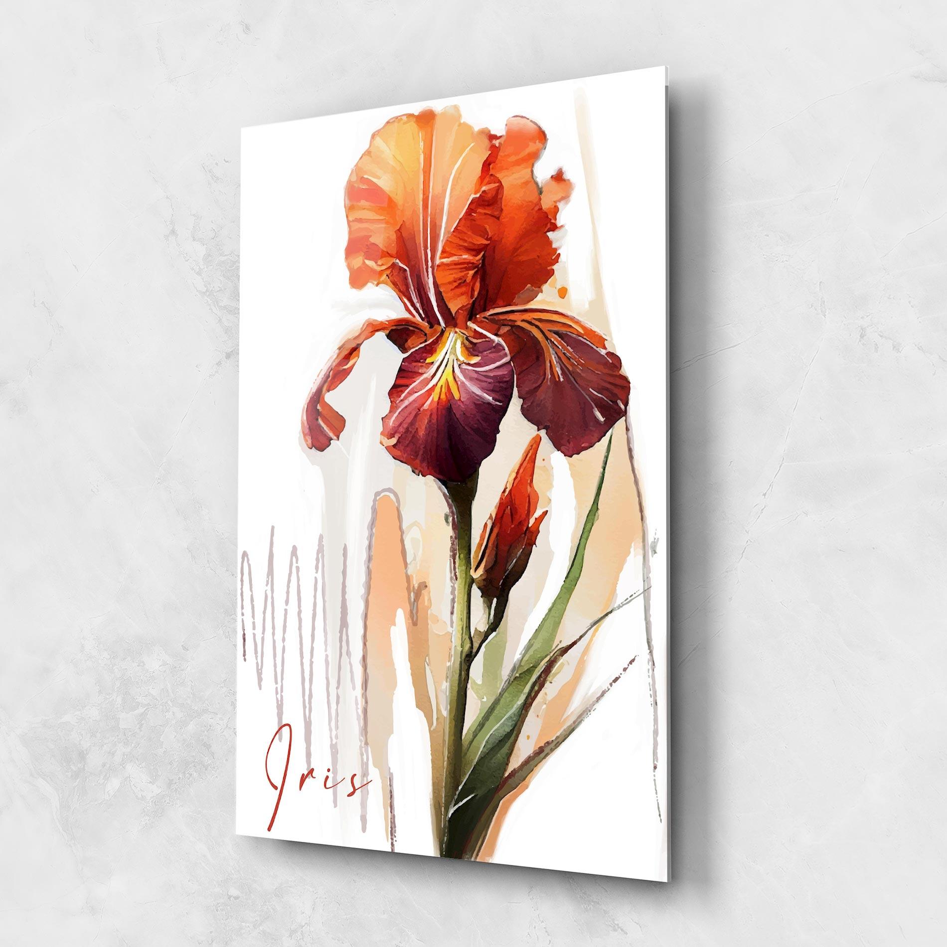 Tablou Sticla Orange Iris mockup 1
