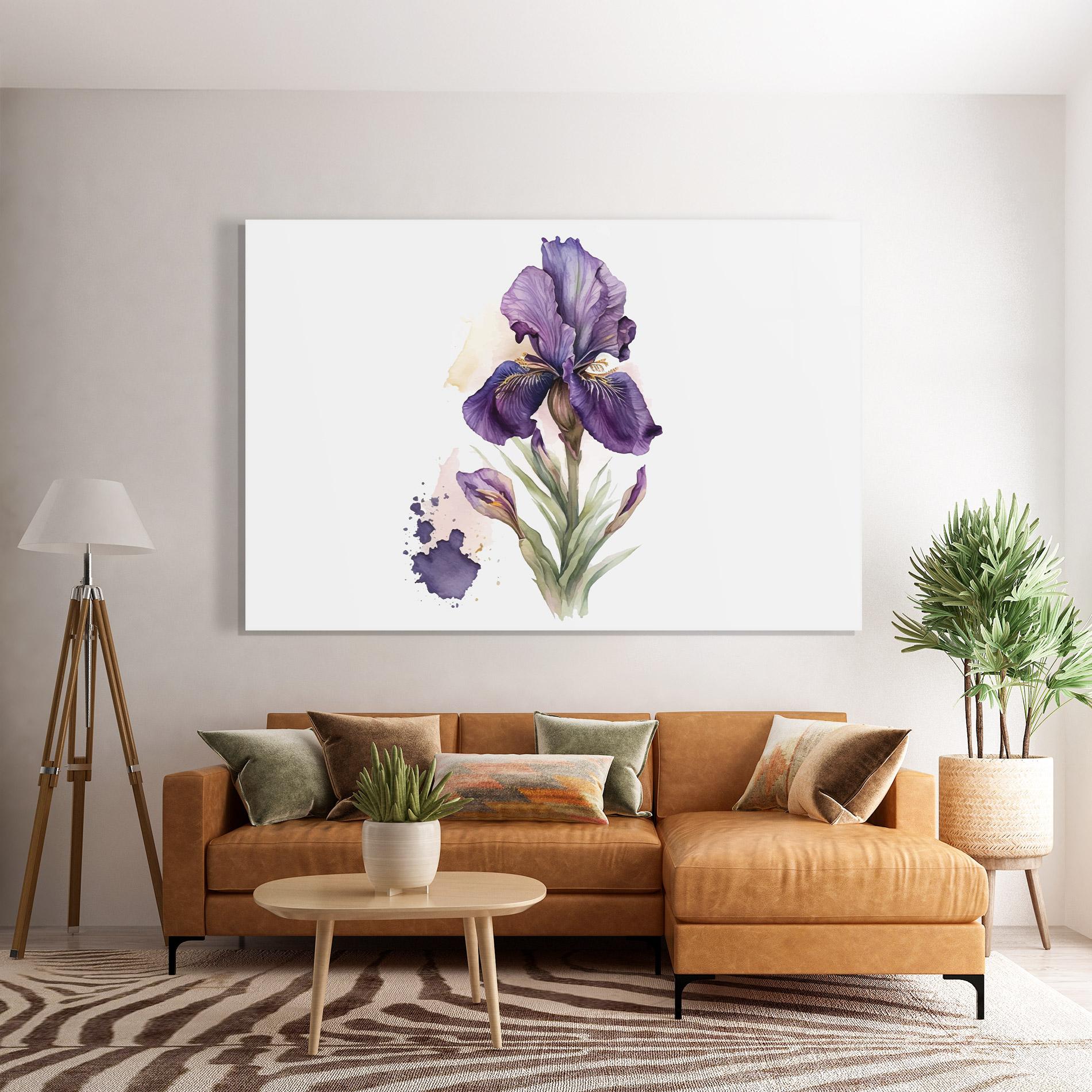 Tablou Sticla Beautiful Purple Iris mockup 7