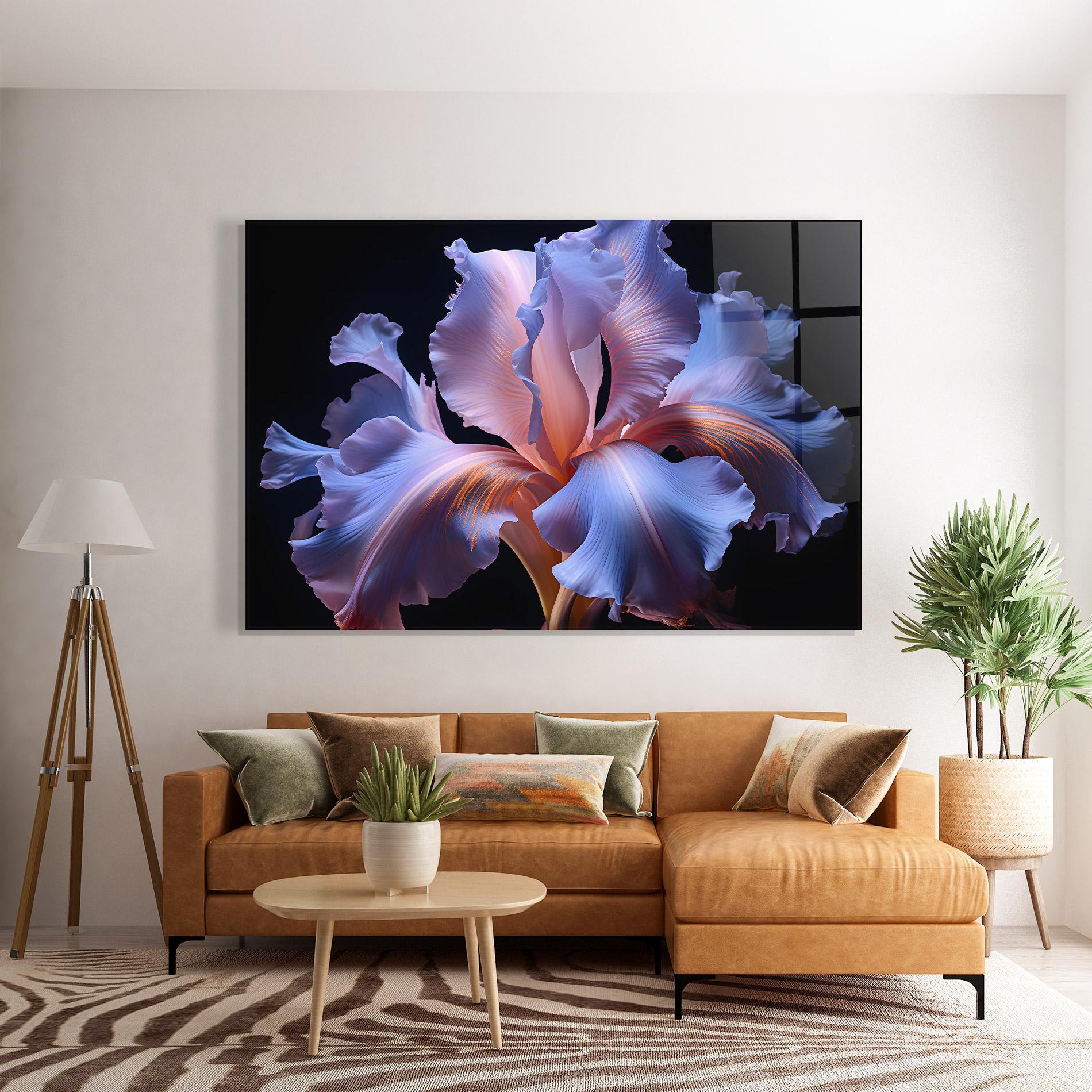 Tablou Sticla Elegant Iris On Black mockup 7
