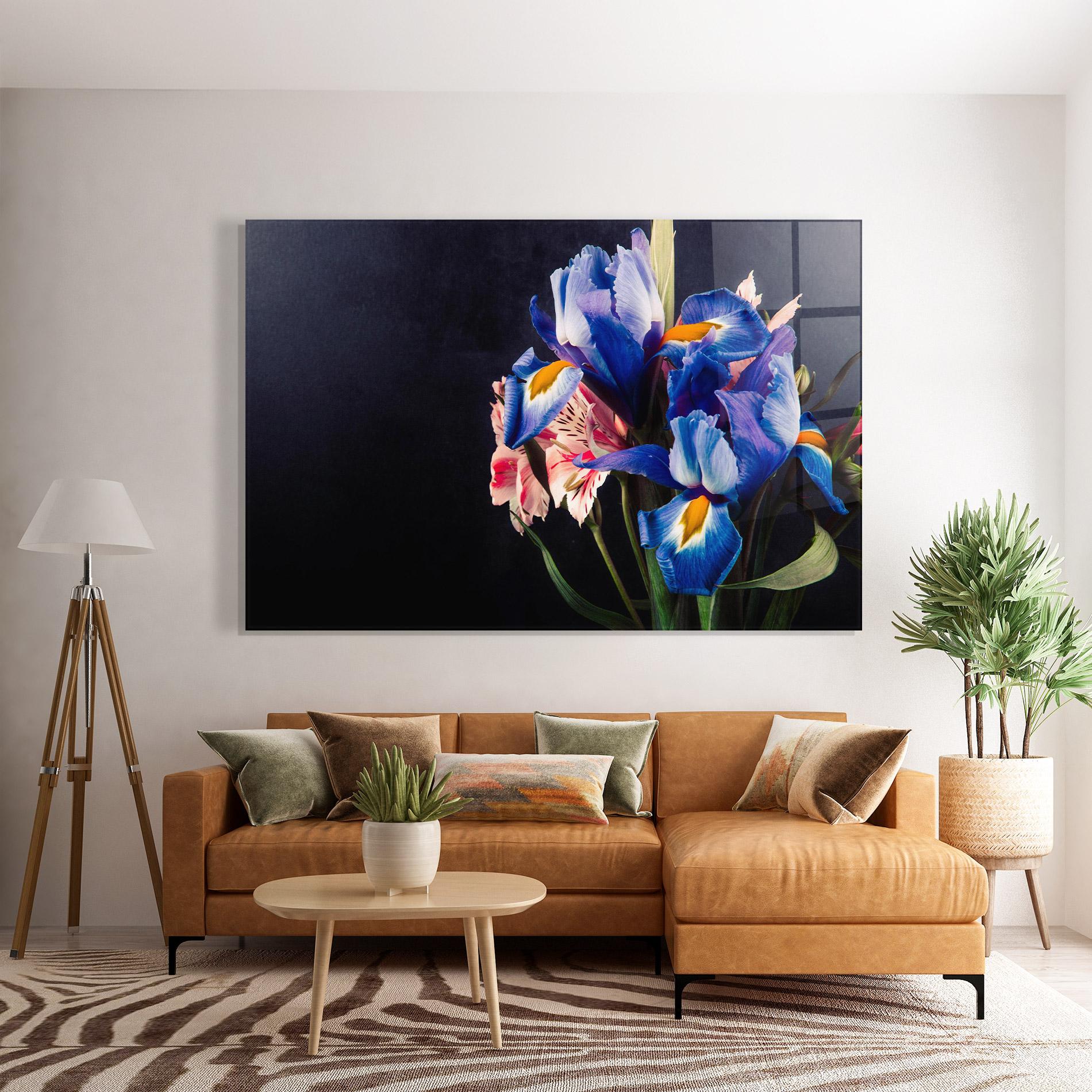 Tablou Sticla Iris Bouquet mockup 7